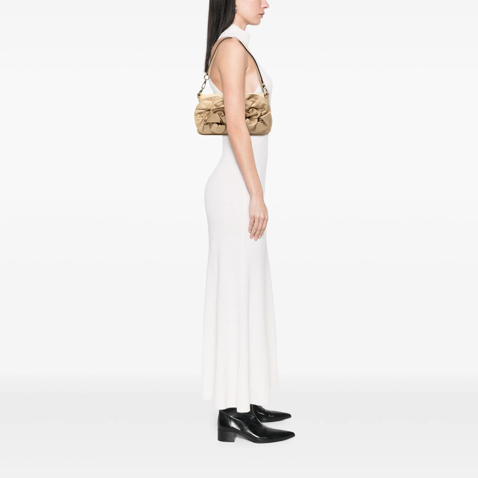 Leather Nadja Rose Flap Bag - Image 8