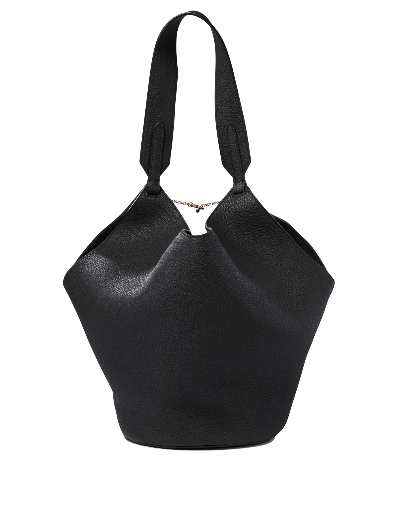 LOTUS MEDIUM BLACK CALFSKIN SHOULDER BAG - Image 3