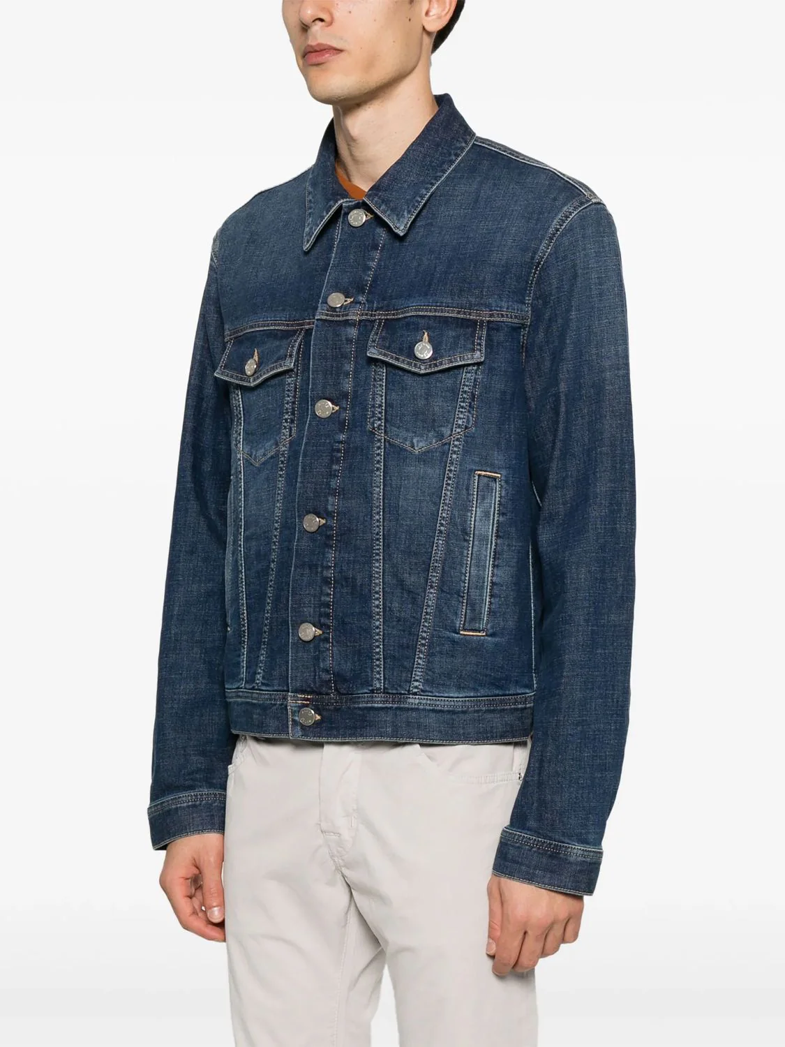 MEDIUM BLUE COTTON ELASTANE OUTERWEAR - Image 4