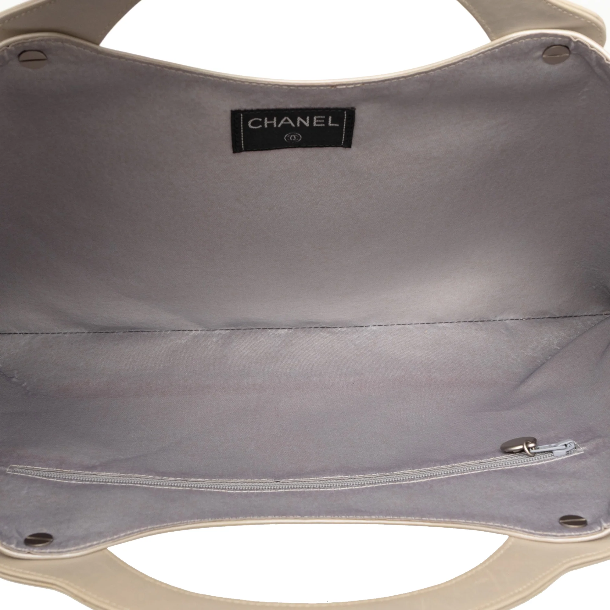 Metallic Embossed Calfskin Flat Handbag - Image 4