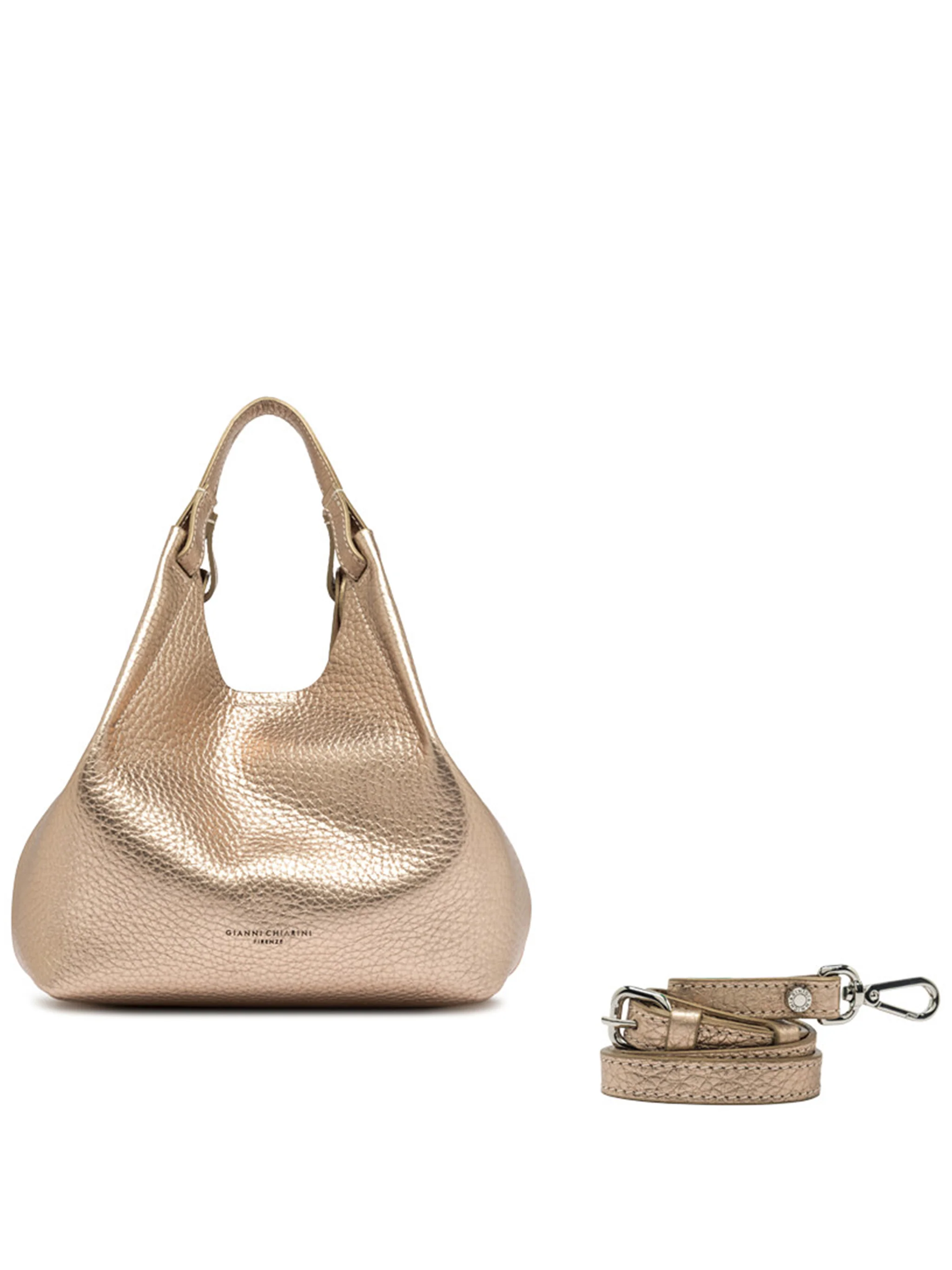 METALLIC LEATHER HANDBAG DUA