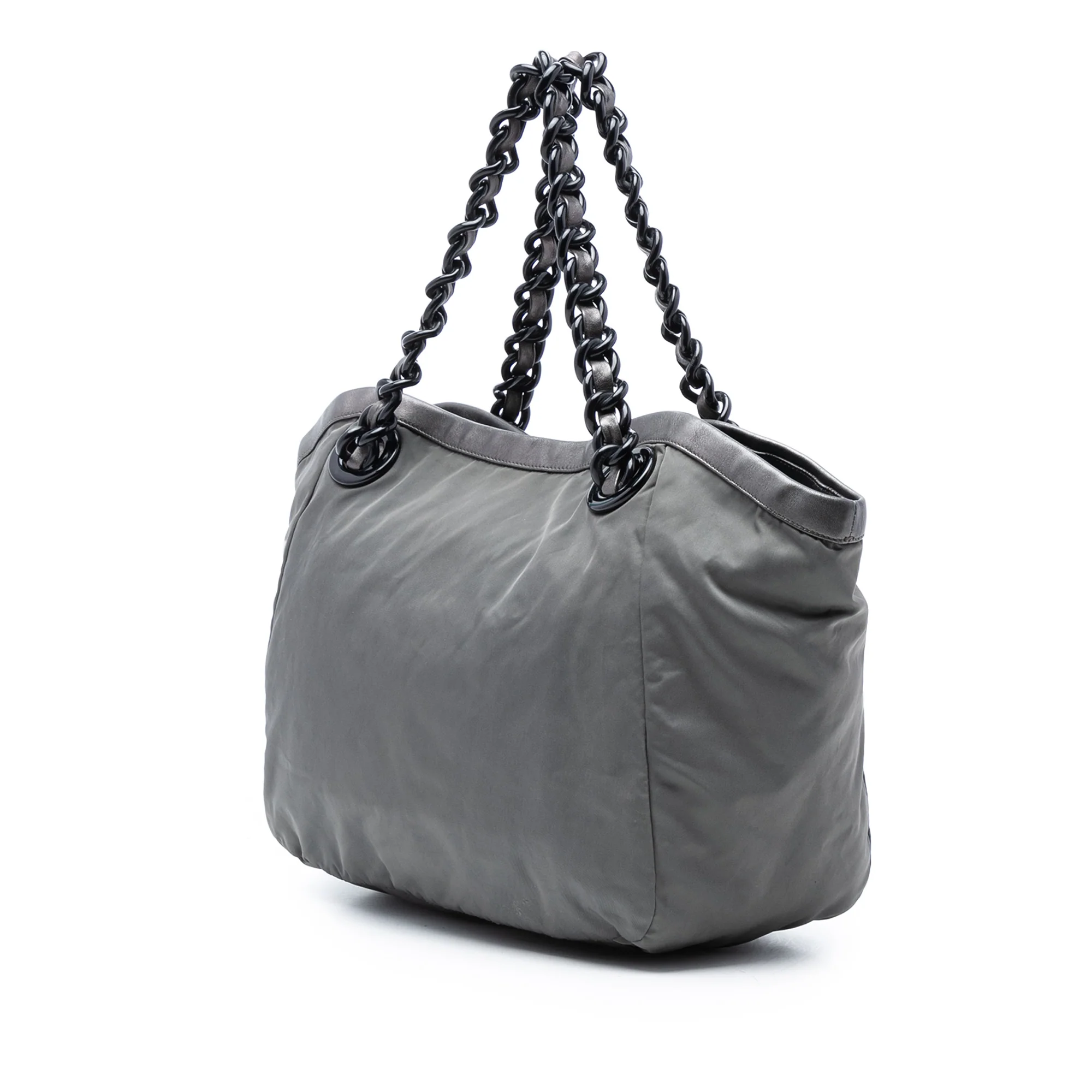 Metallic Leather Trimmed Tessuto Tote - Image 2