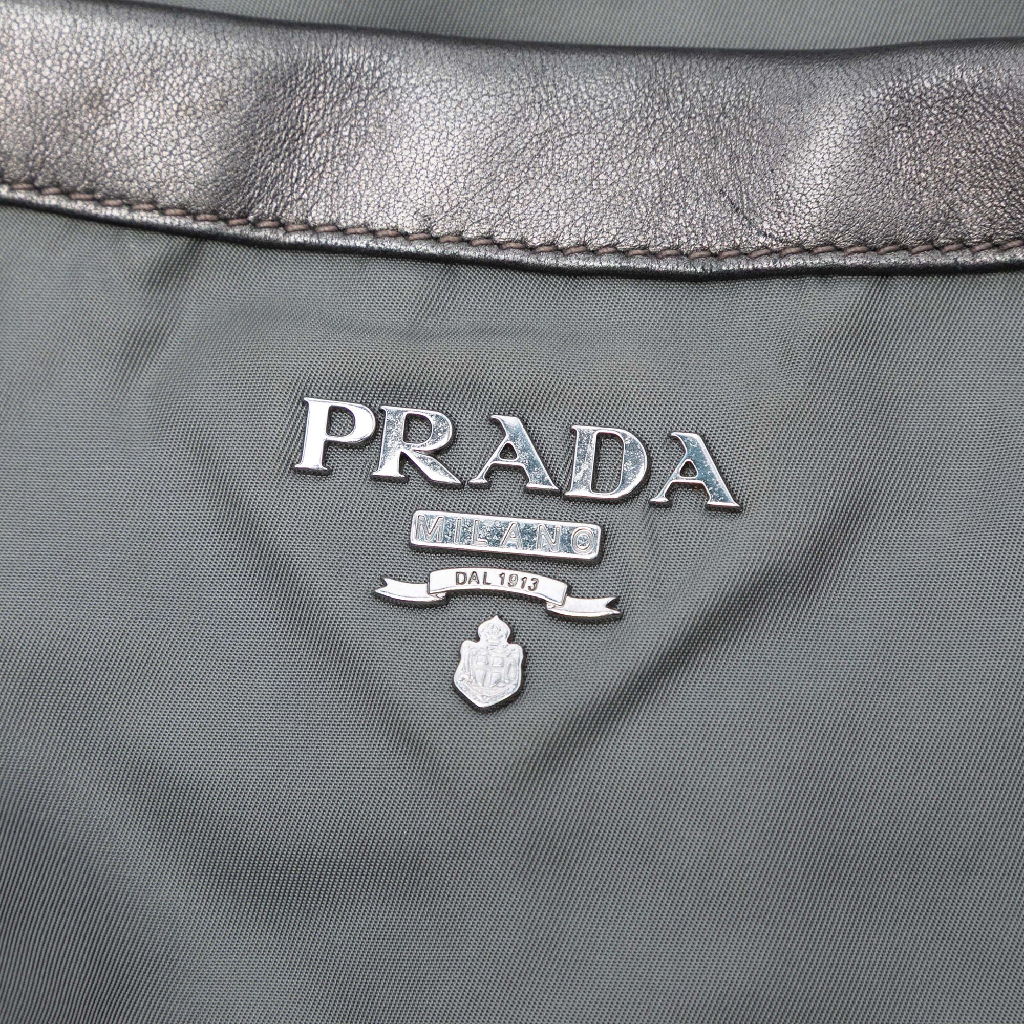 Metallic Leather Trimmed Tessuto Tote - Image 6