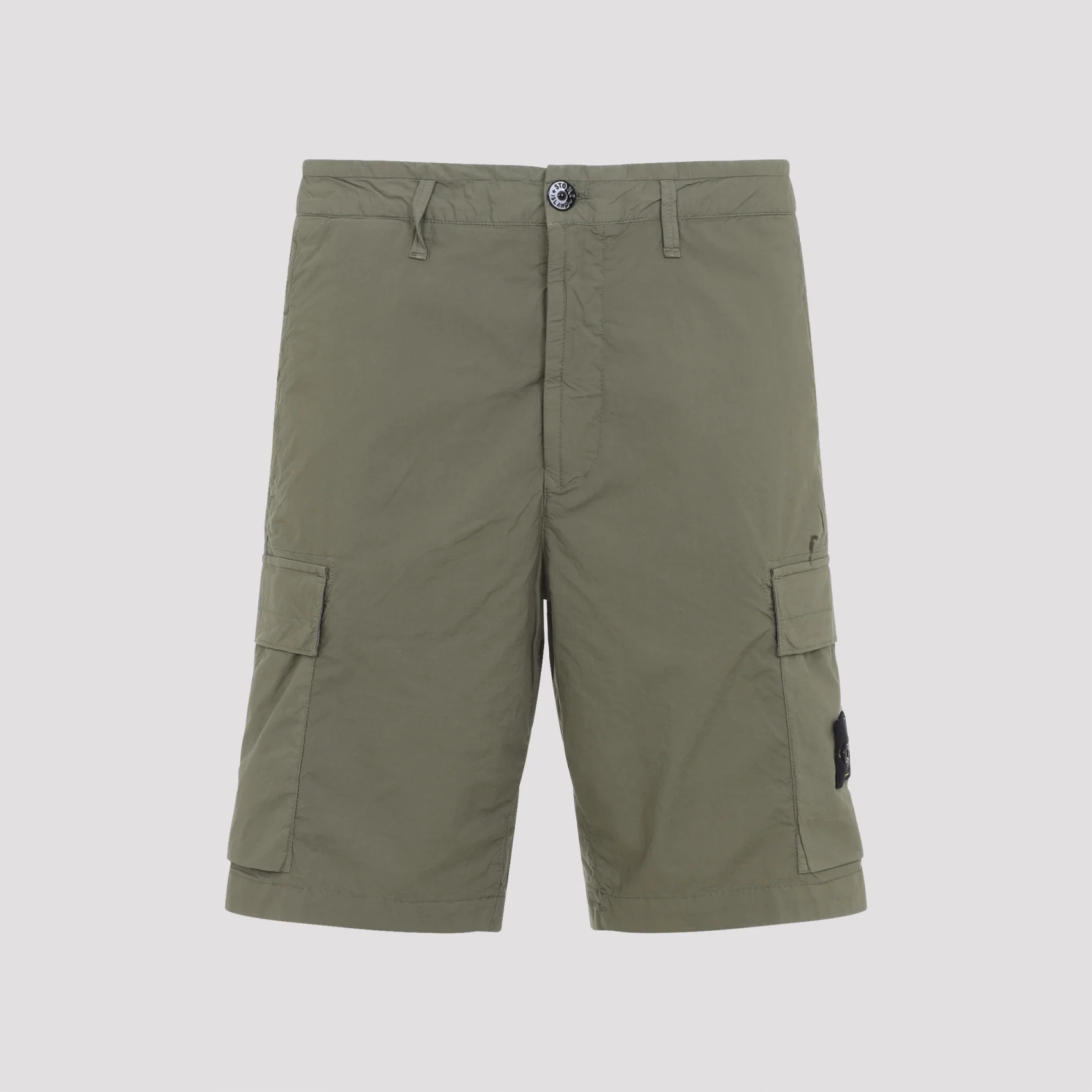 MILITARY GREEN COTTON SHORTS - Image 3