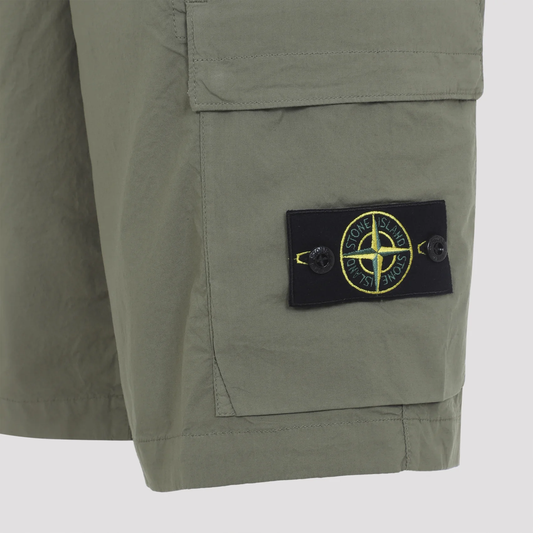 MILITARY GREEN COTTON SHORTS - Image 5