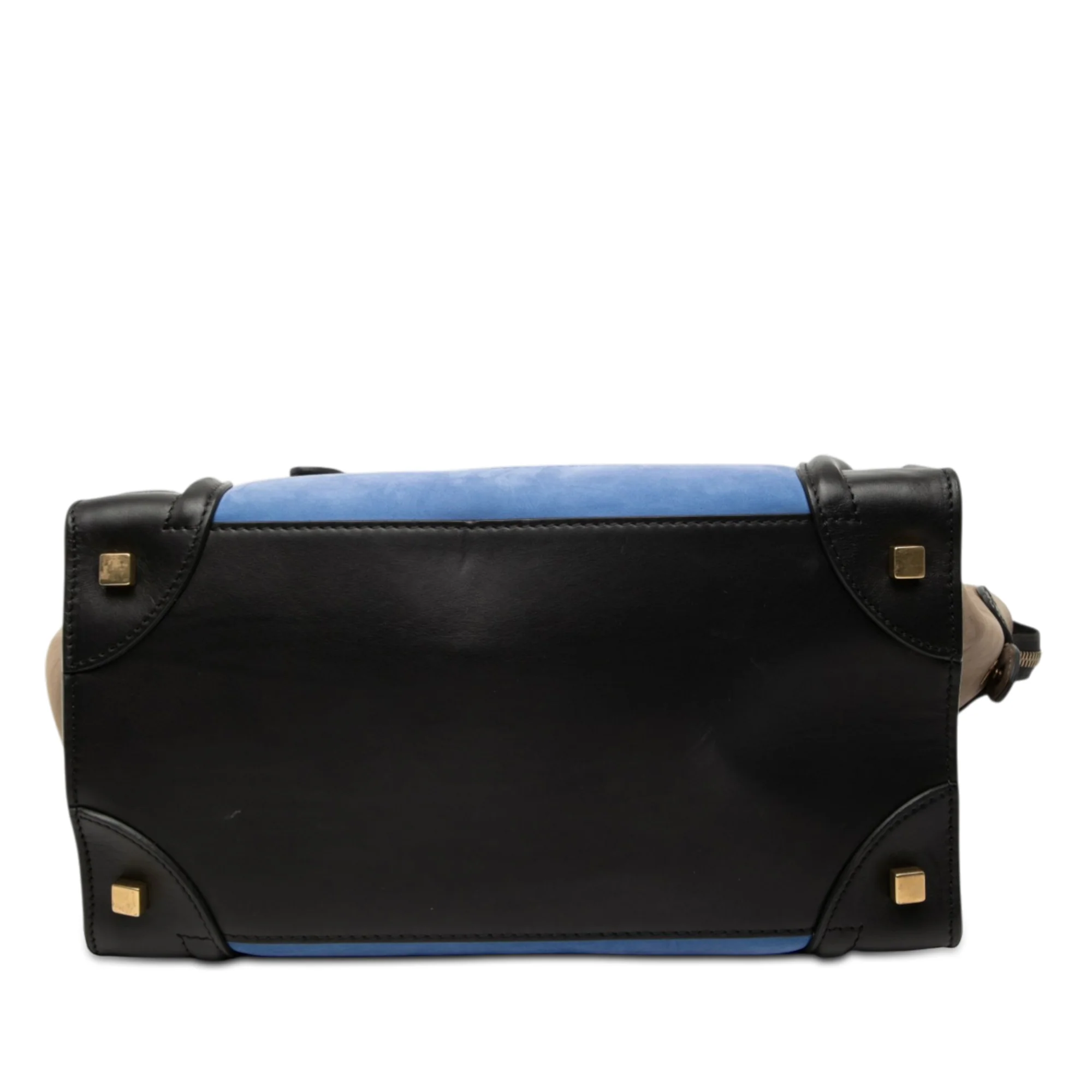 Mini Tricolor Nubuck and Smooth Calfskin Luggage Tote - Image 3