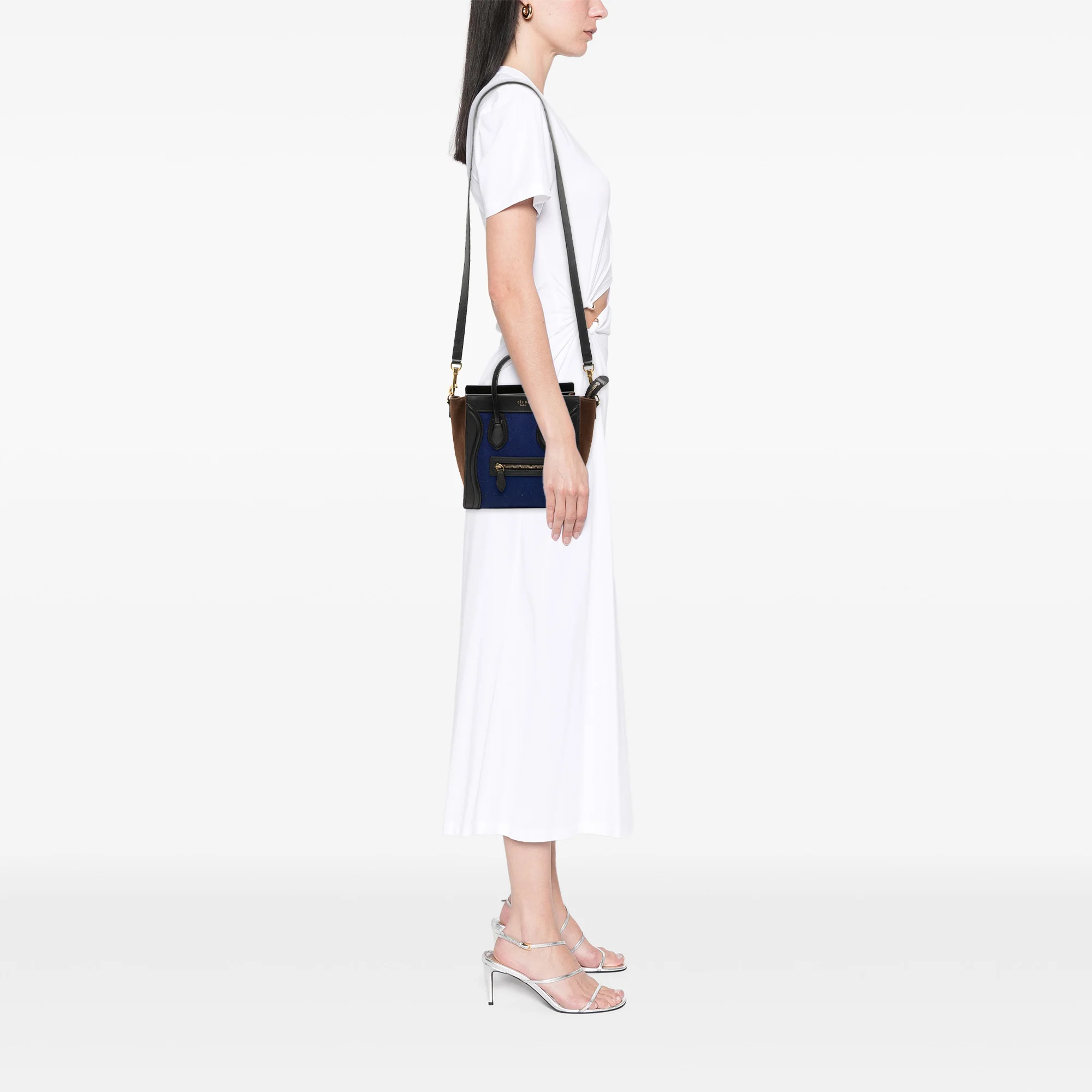 Nano Tricolor Felt Luggage Tote - Image 7