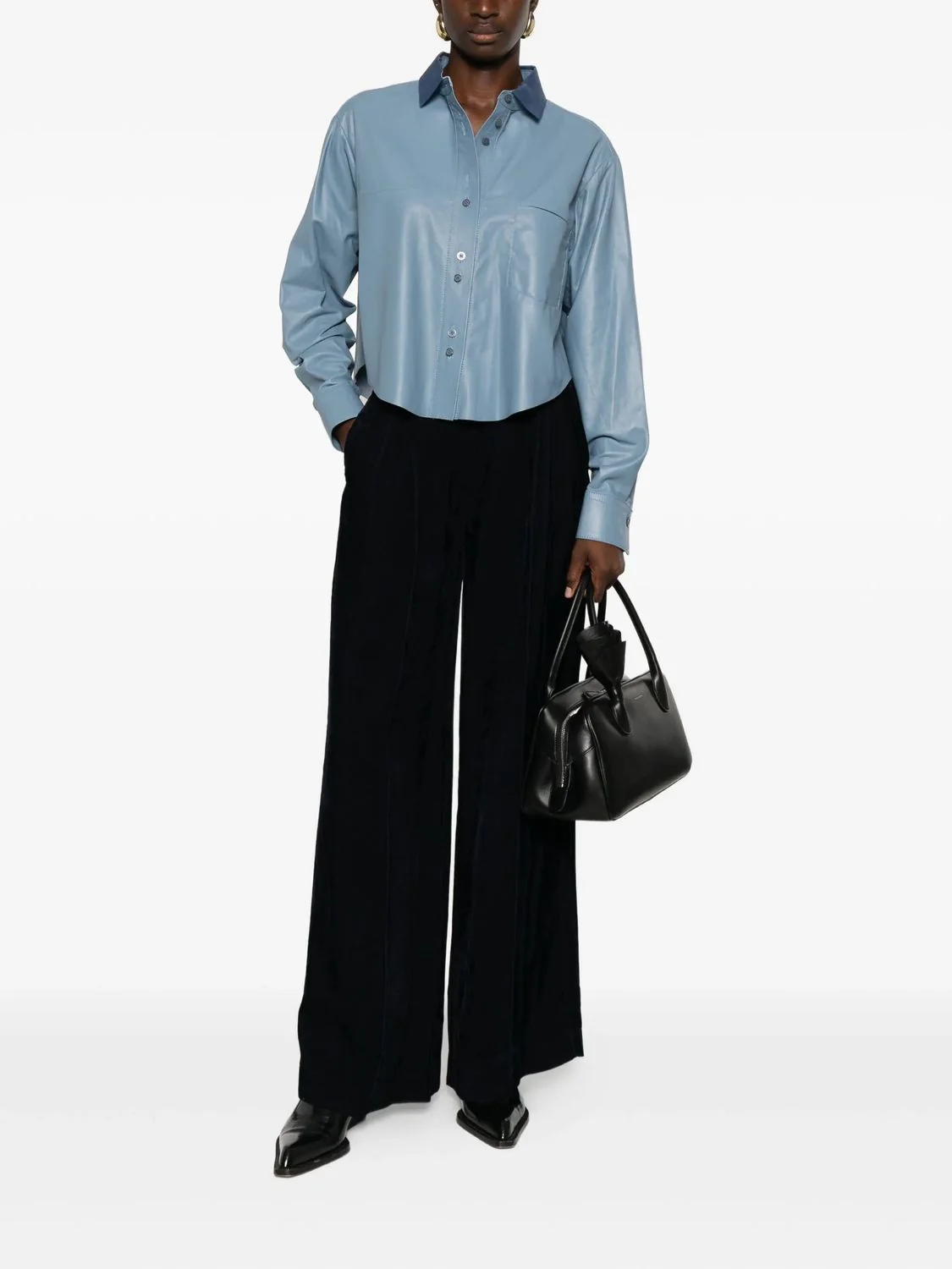 NAPPA LEATHER BOXY SHIRT ORGANZA DE - Image 2
