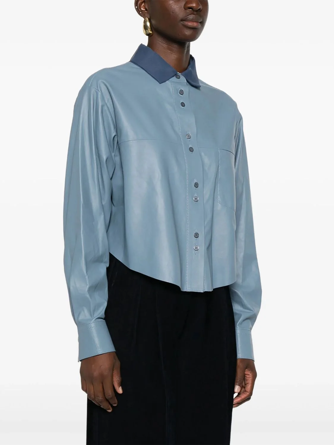 NAPPA LEATHER BOXY SHIRT ORGANZA DE - Image 5