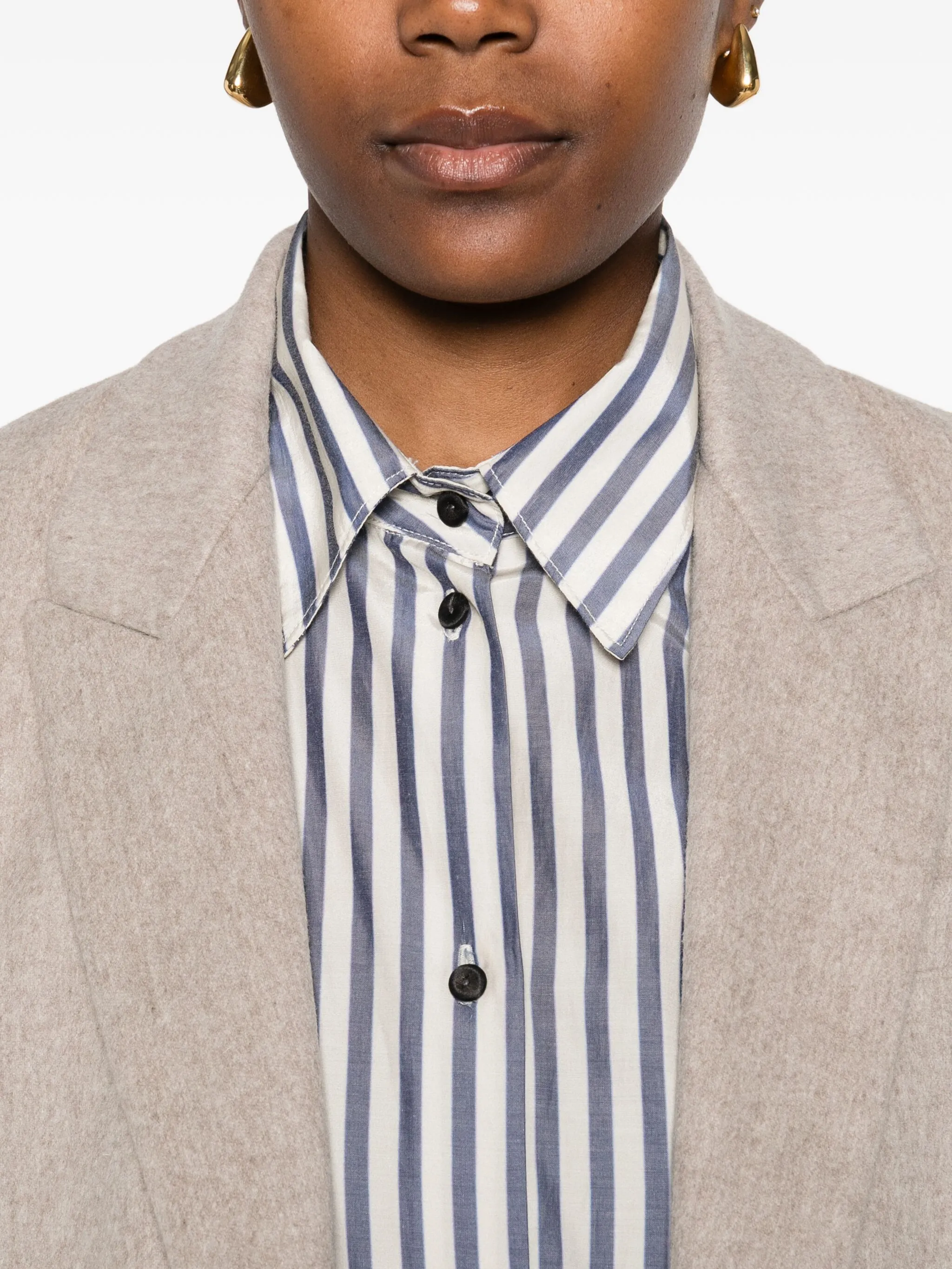 NOTTE CHIC STRIPED TAFFETAS SHIRT - Image 5