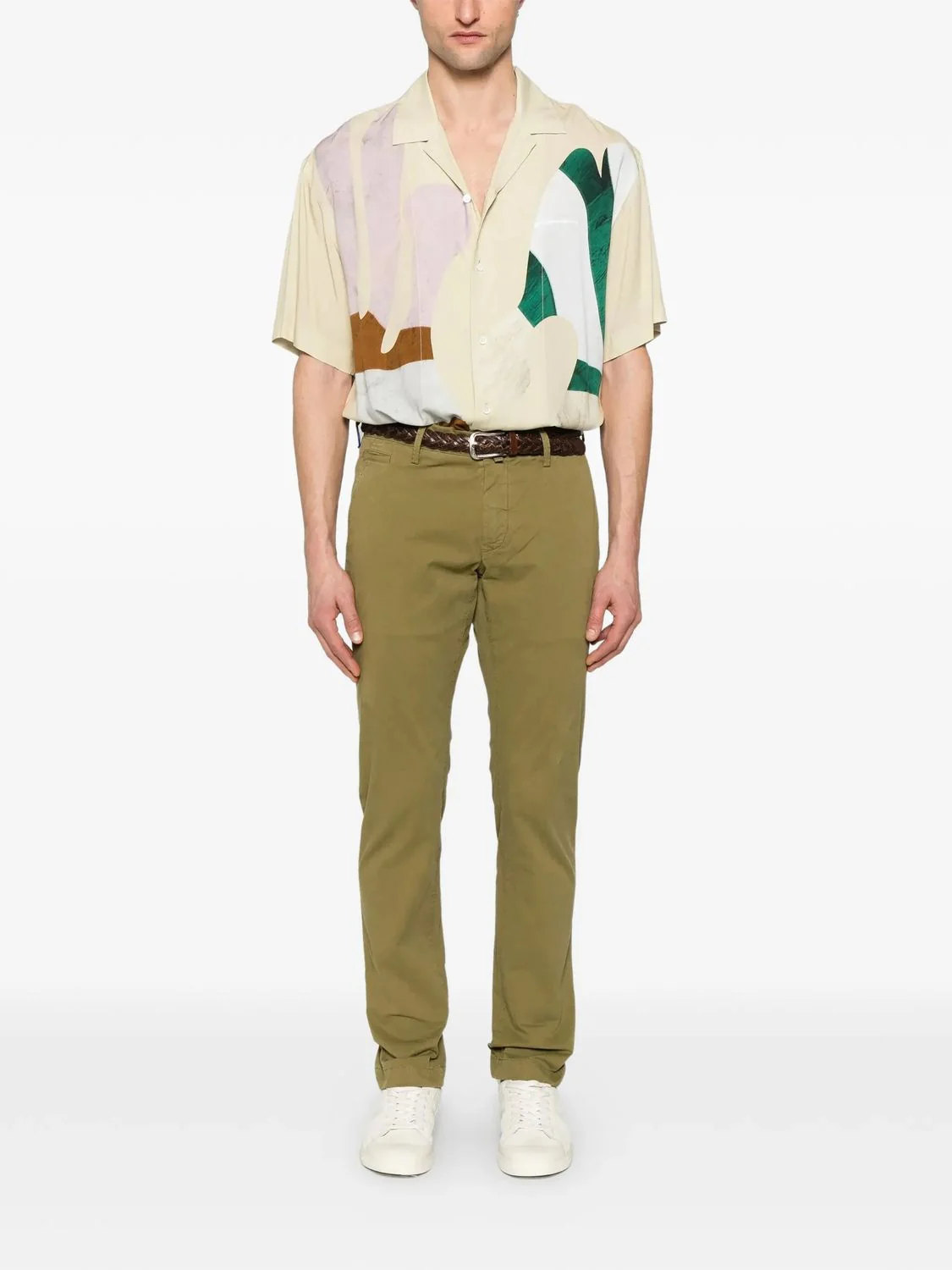 OLIVE GREEN COTTON PANTS - Image 2