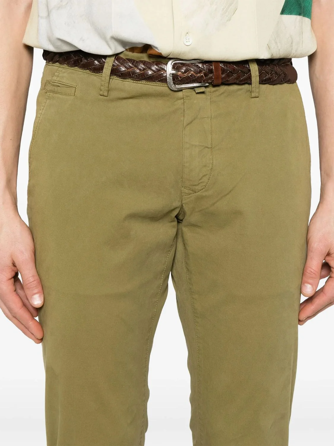 OLIVE GREEN COTTON PANTS - Image 3