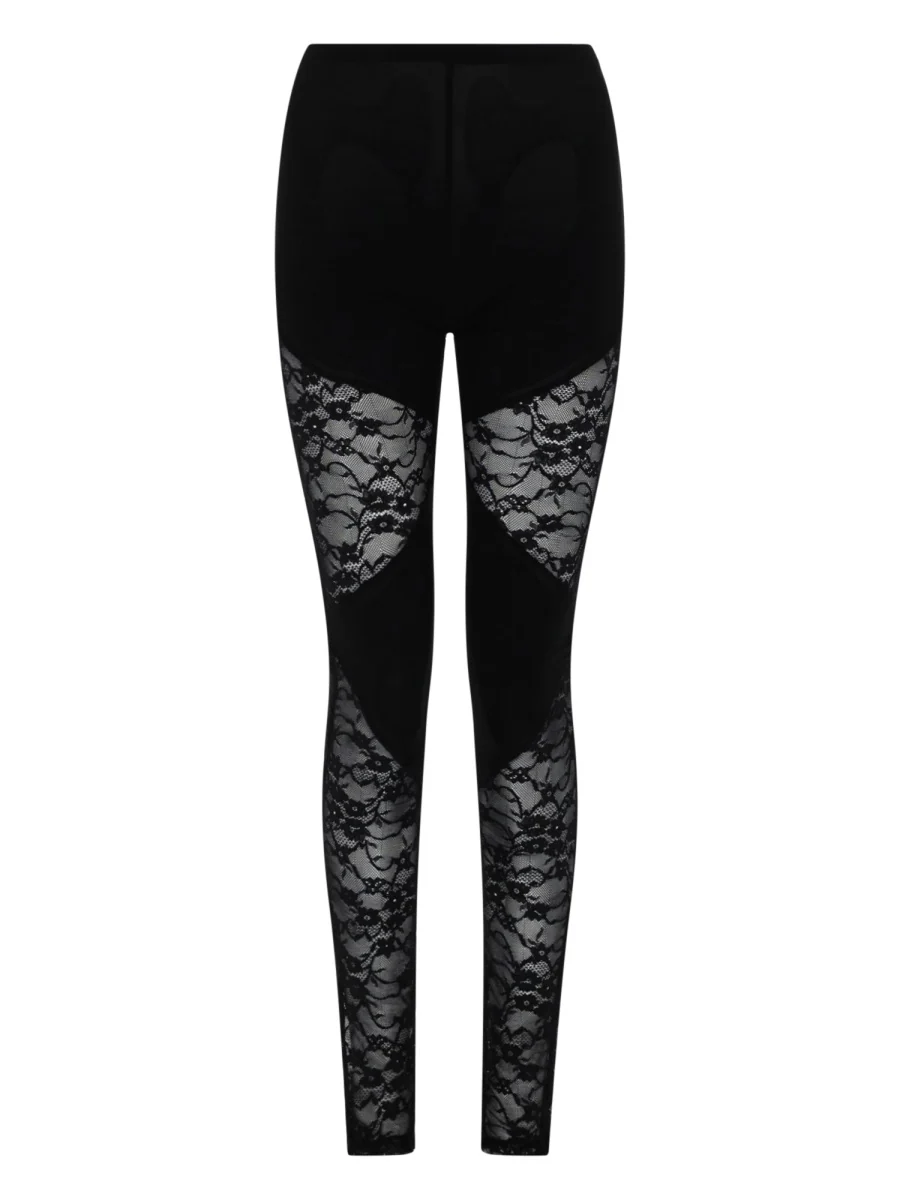PATCHWORK LEGGINGS WITH LACE INSERTS