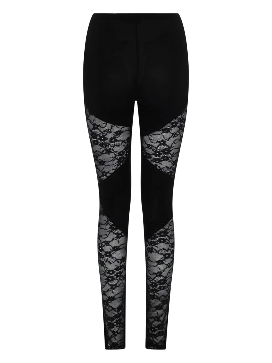 PATCHWORK LEGGINGS WITH LACE INSERTS - Image 3