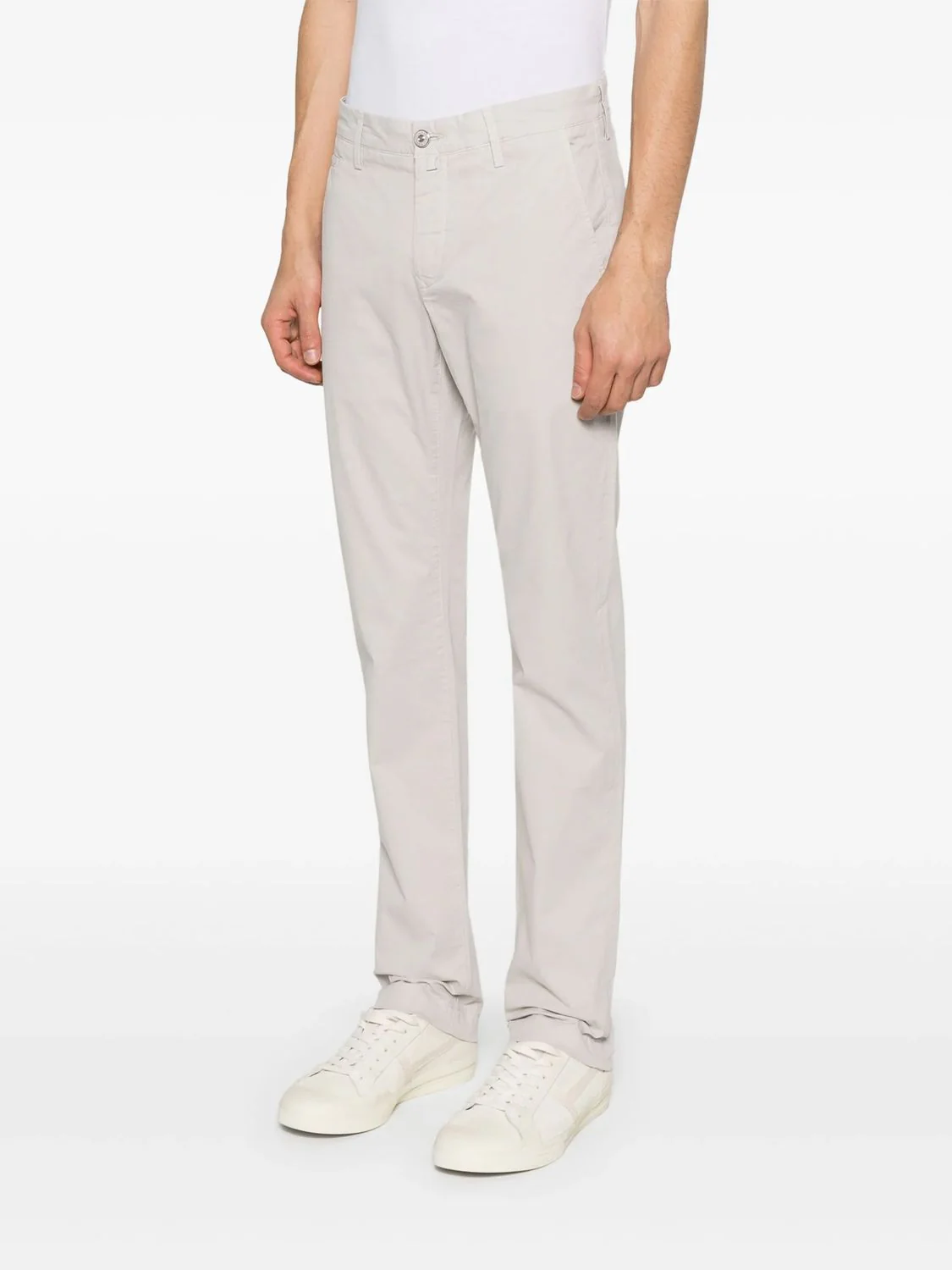PEARL GREY COTTON PANTS - Image 3