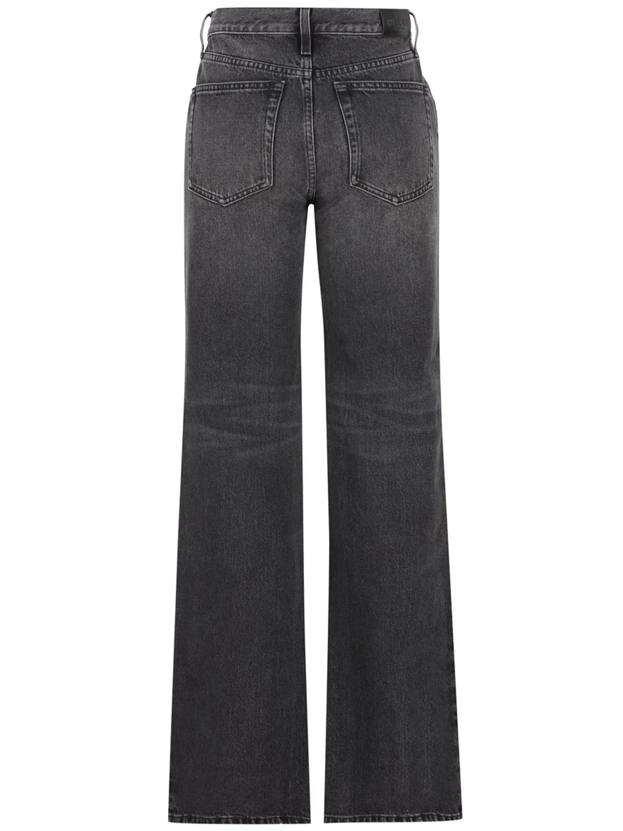 PETITE FIT LOW RISE GREY COTTON TROUSERS - Image 2