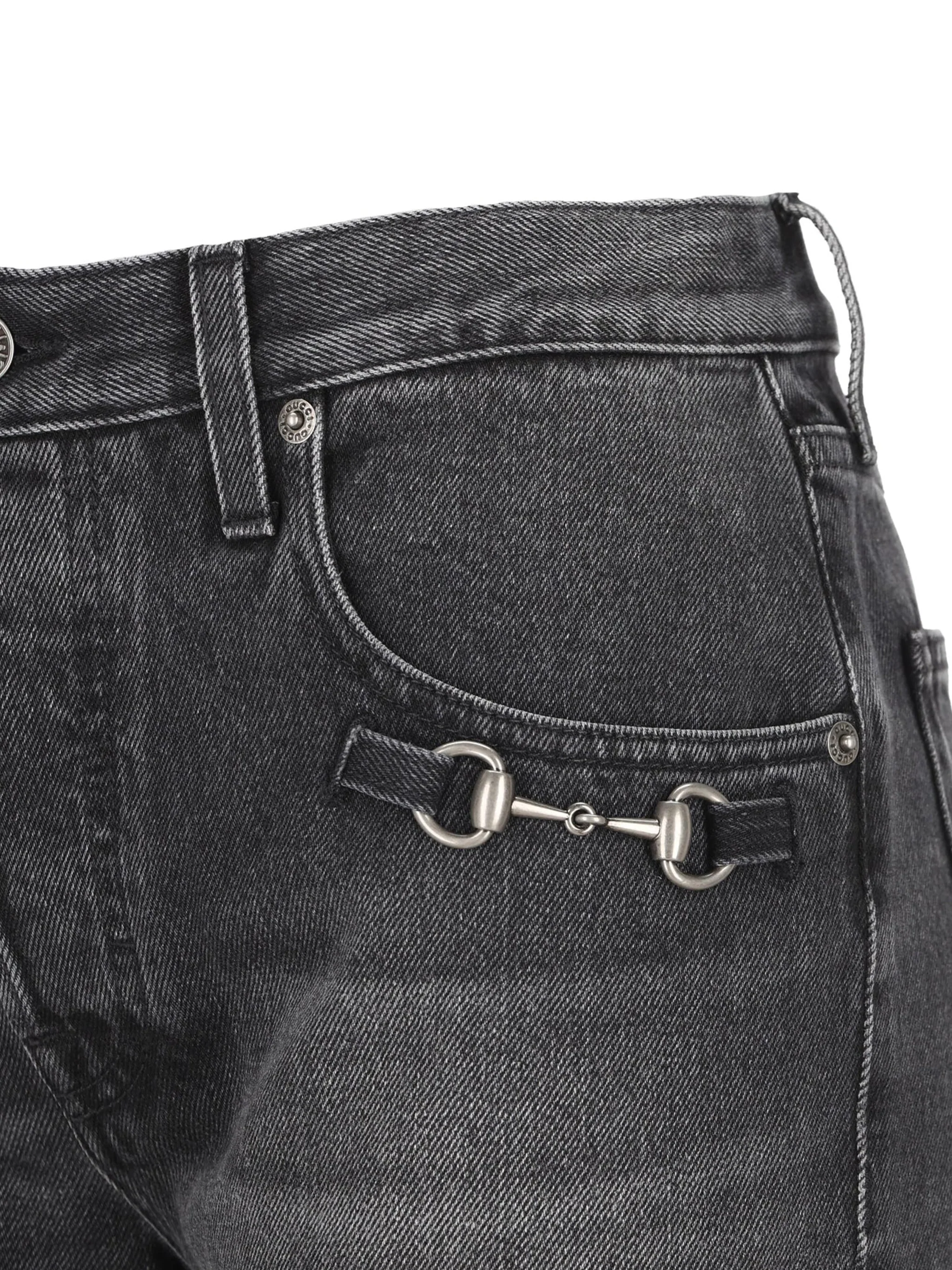 PETITE FIT LOW RISE GREY COTTON TROUSERS - Image 3
