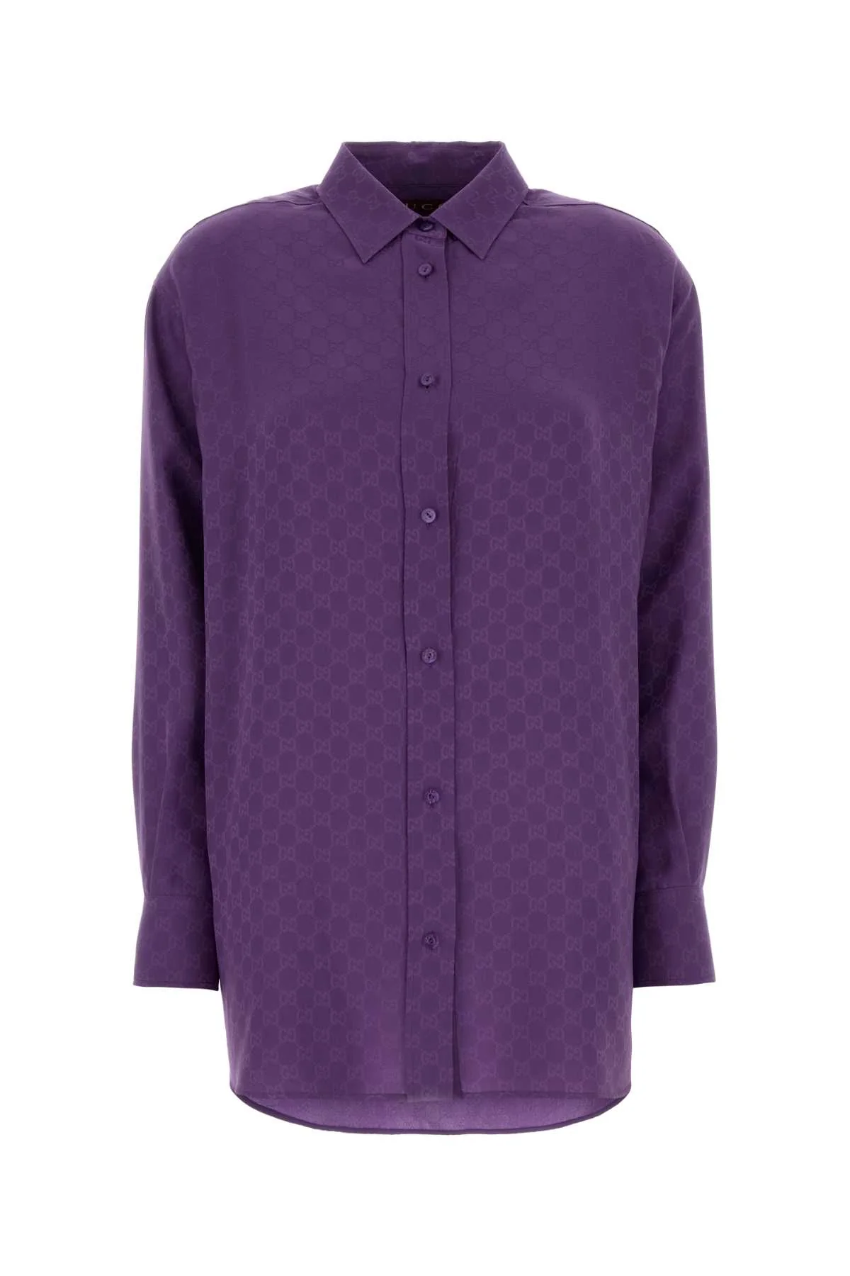 PURPLE SILK OVERSIZE SHIRT