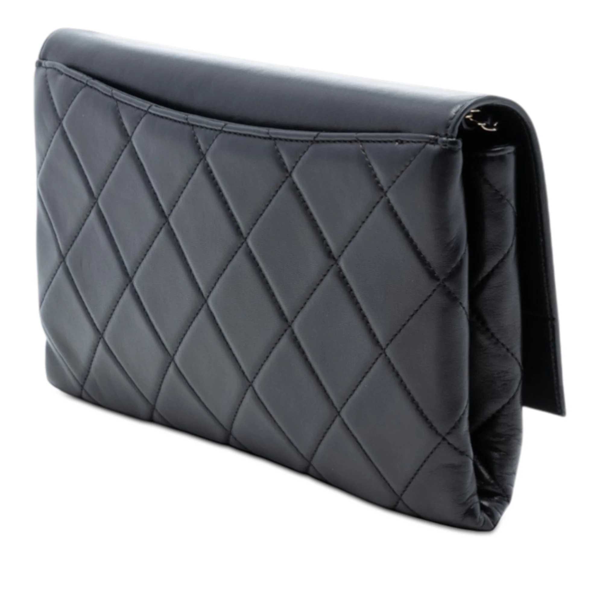 Quilted Lambskin Retro Label Shoulder Bag - Image 2