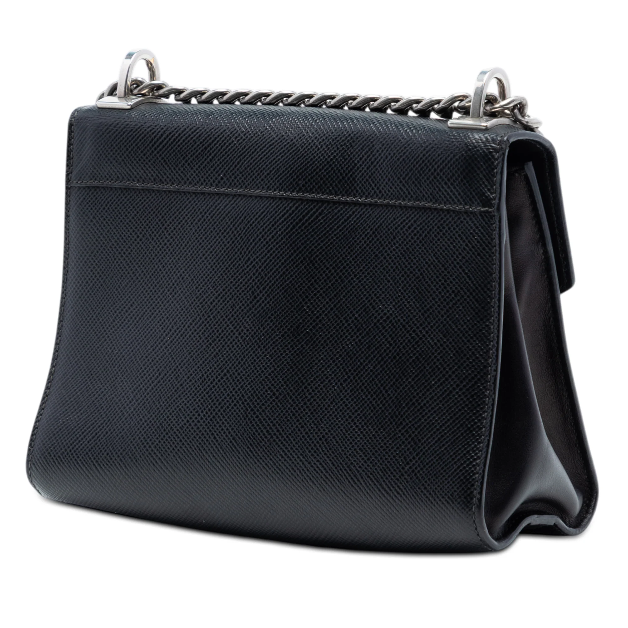 Saffiano Cuir Monochrome Robot Patches Envelope Chain Flap - Image 2