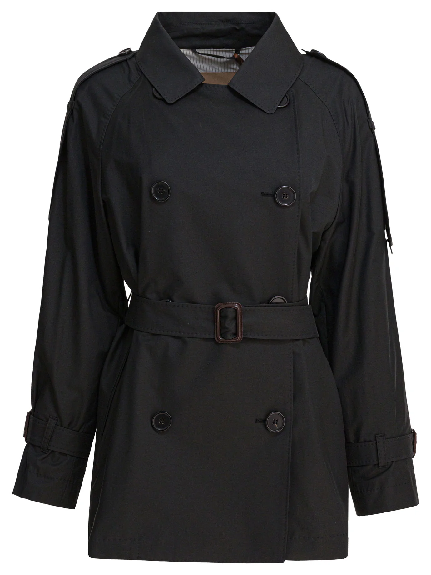Short cotton trench coat