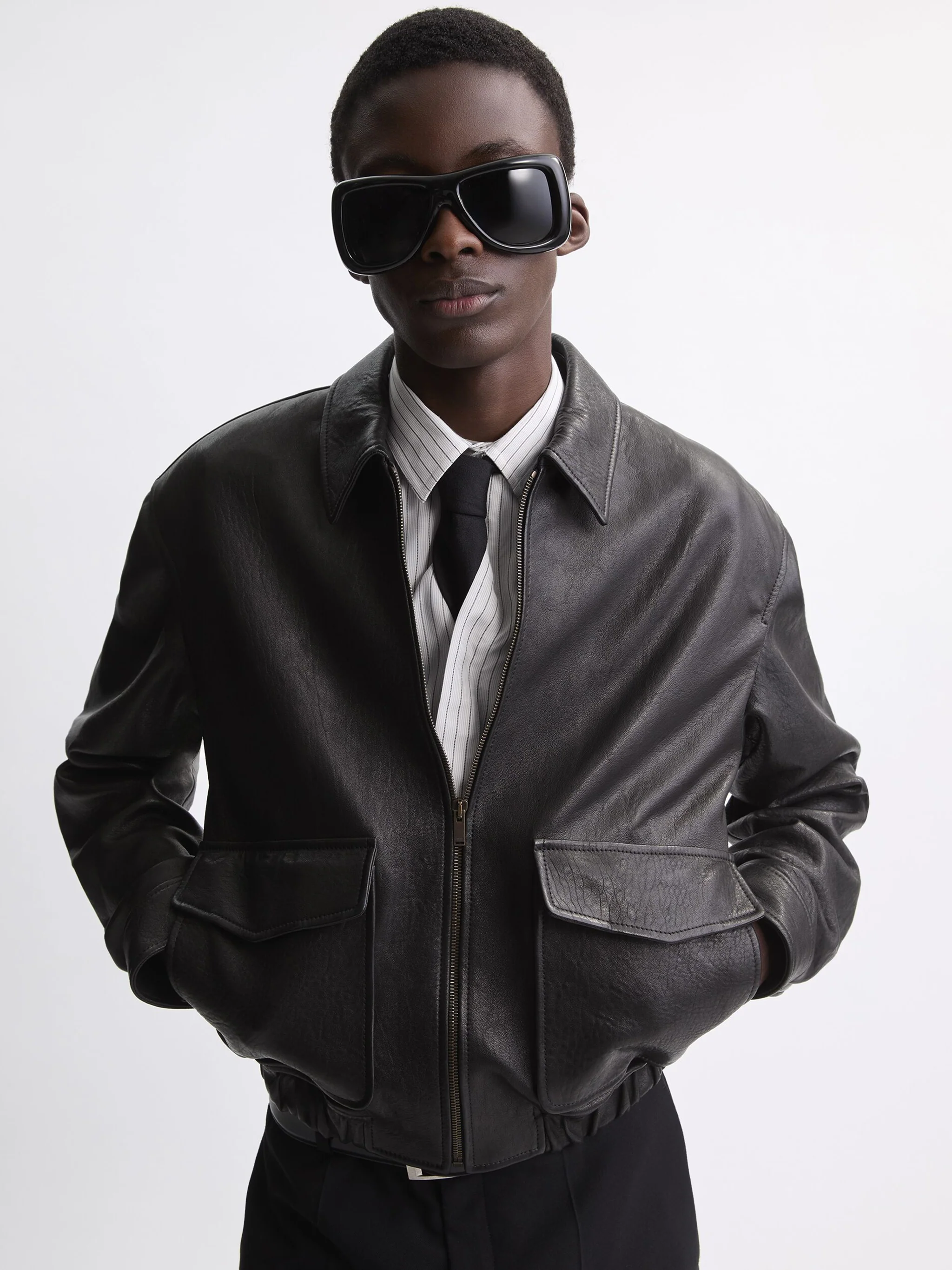 SHORT JACKET IN BUBBLED LAMBSKIN - Image 2
