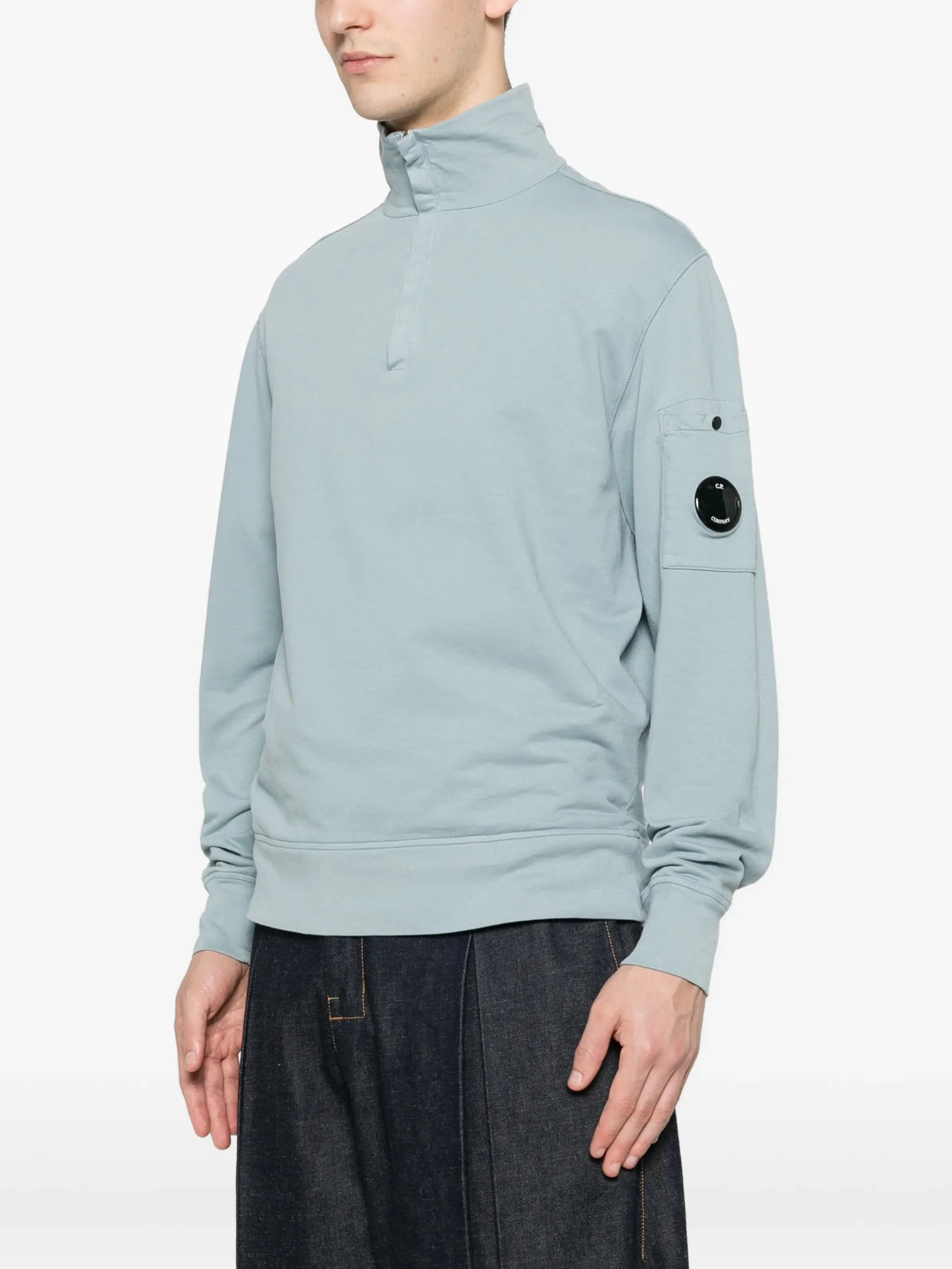 SILVER BLUE COTTON POLO COLLAR - Image 4