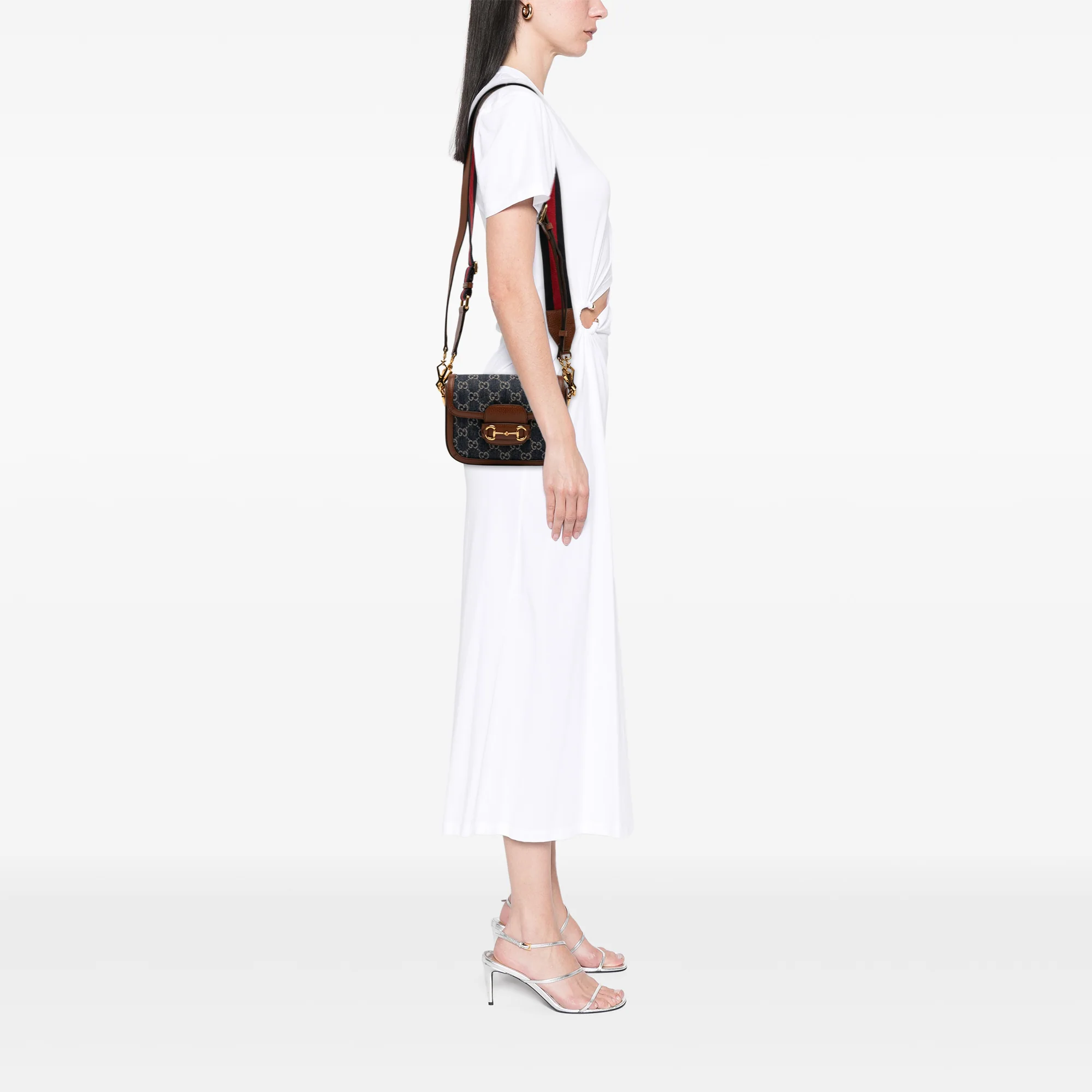 Small GG Denim Web Horsebit 1955 Crossbody - Image 10