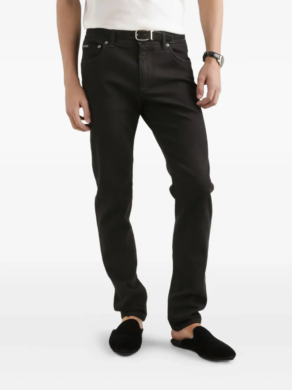 STRAIGHT LEG JEANS WITH LOGO PLAQUE - Image 4
