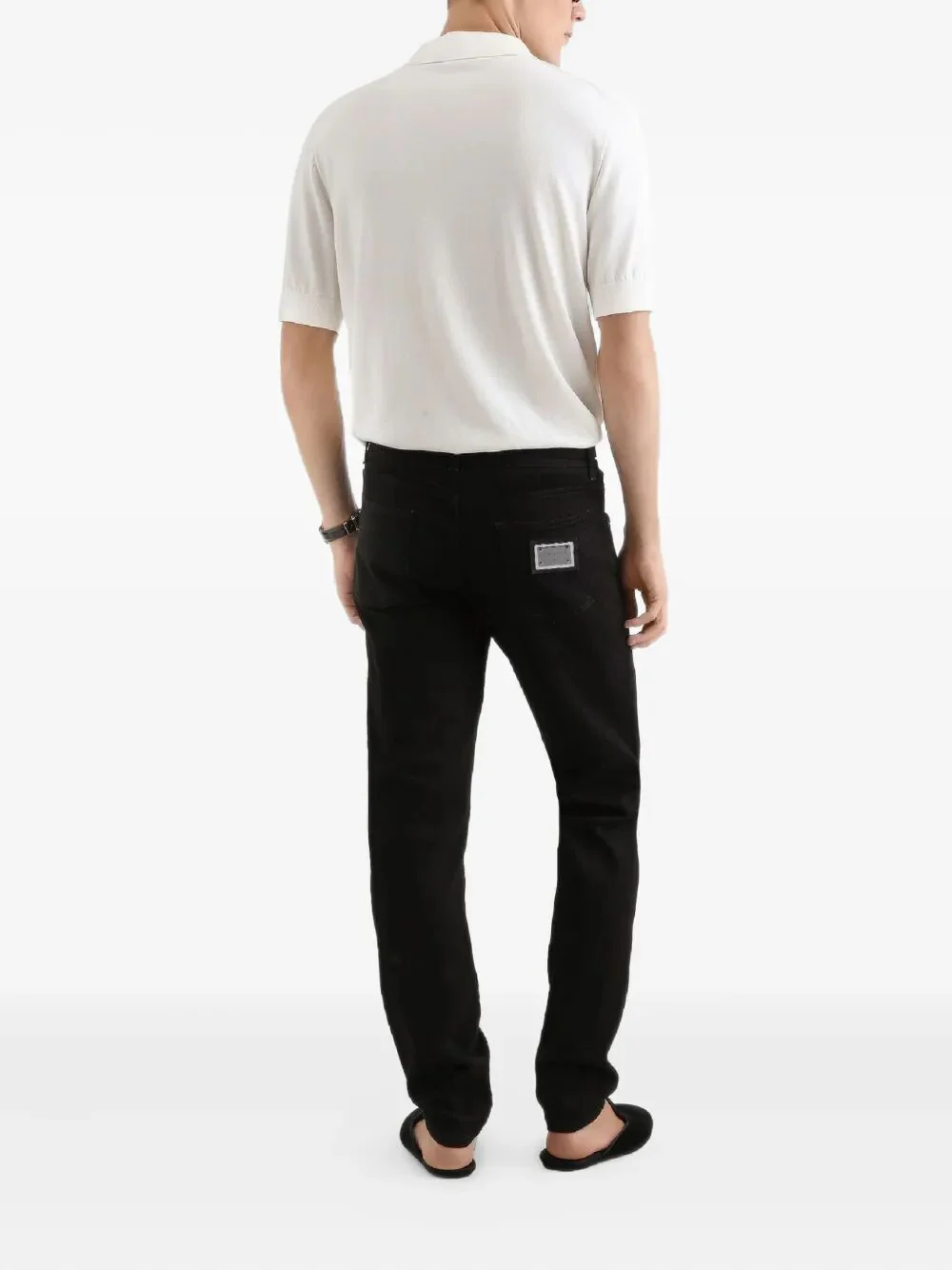 STRAIGHT LEG JEANS WITH LOGO PLAQUE - Image 5