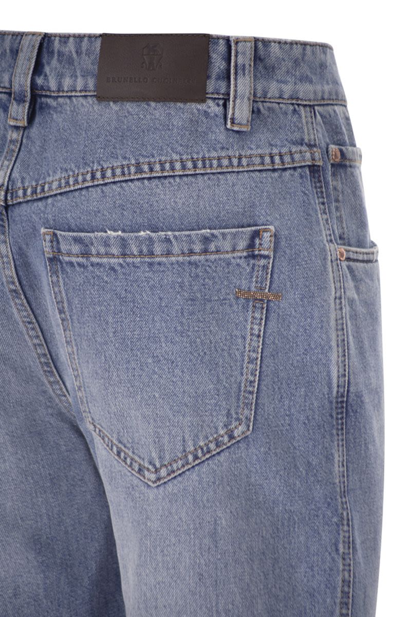 STRAIGHT TROUSERS IN AUTHENTIC DENIM WITH SHINY BARTACK - Image 4