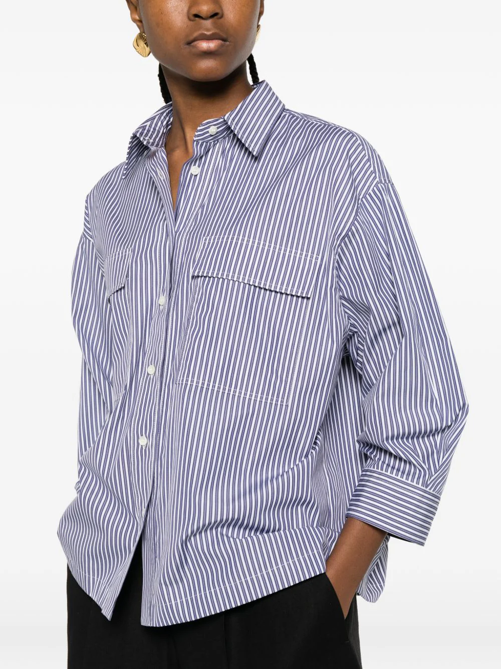 STRIPED COTTON SHIRT - Image 3