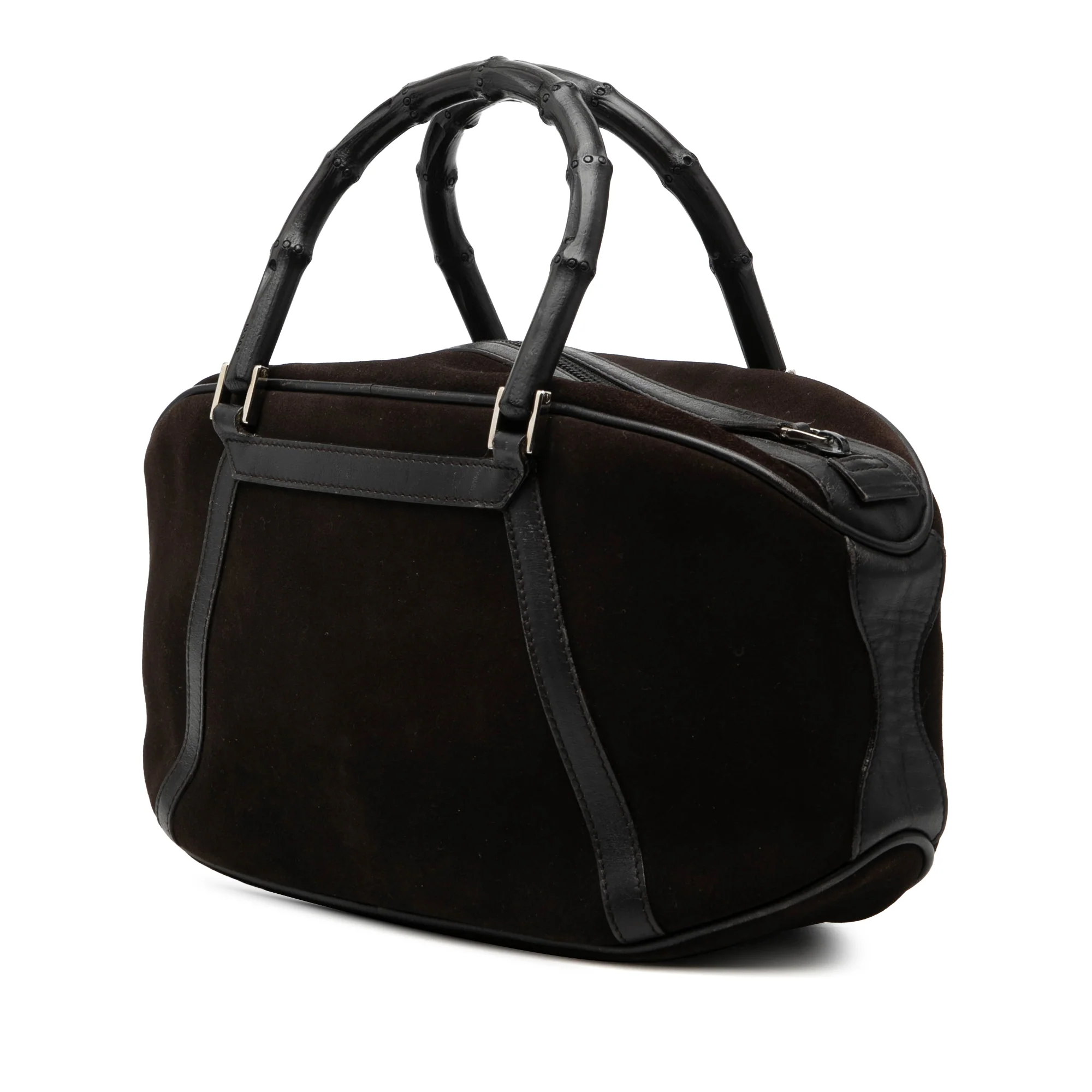 Suede Bamboo Handbag - Image 2