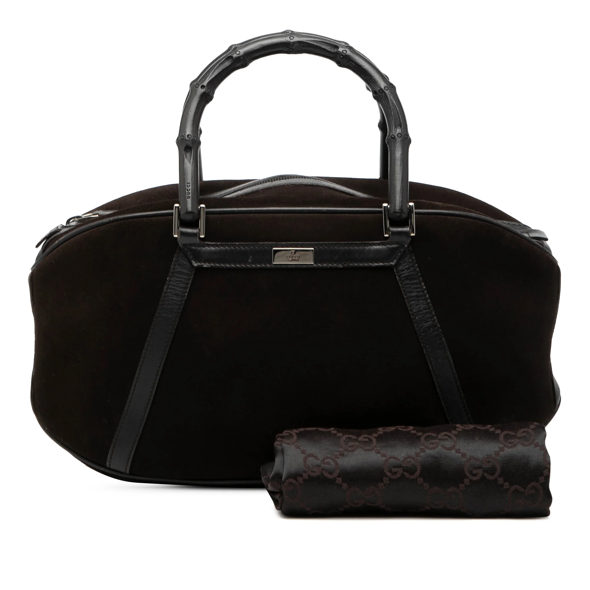 Suede Bamboo Handbag - Image 8