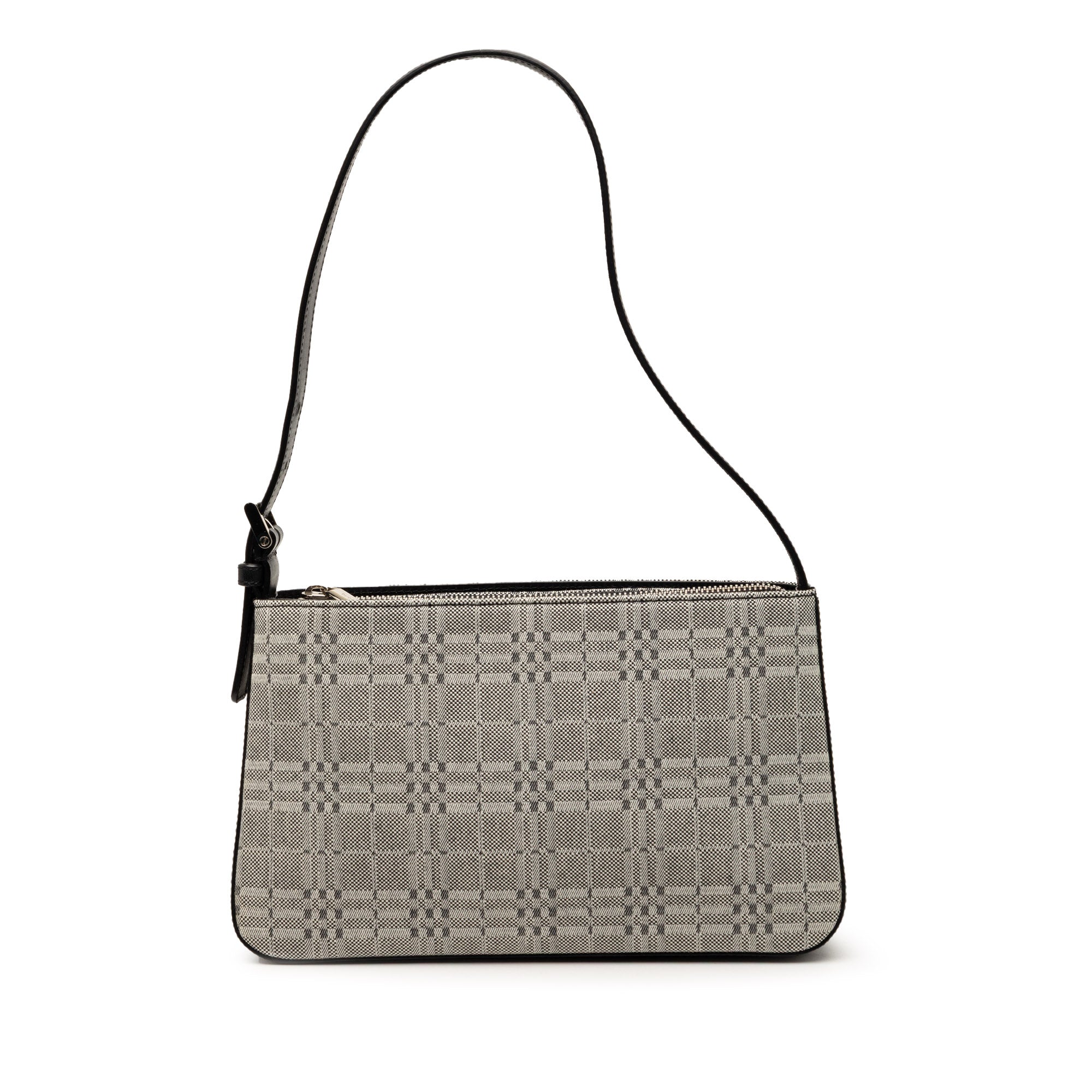 Tonal Check Canvas Shoulder Bag