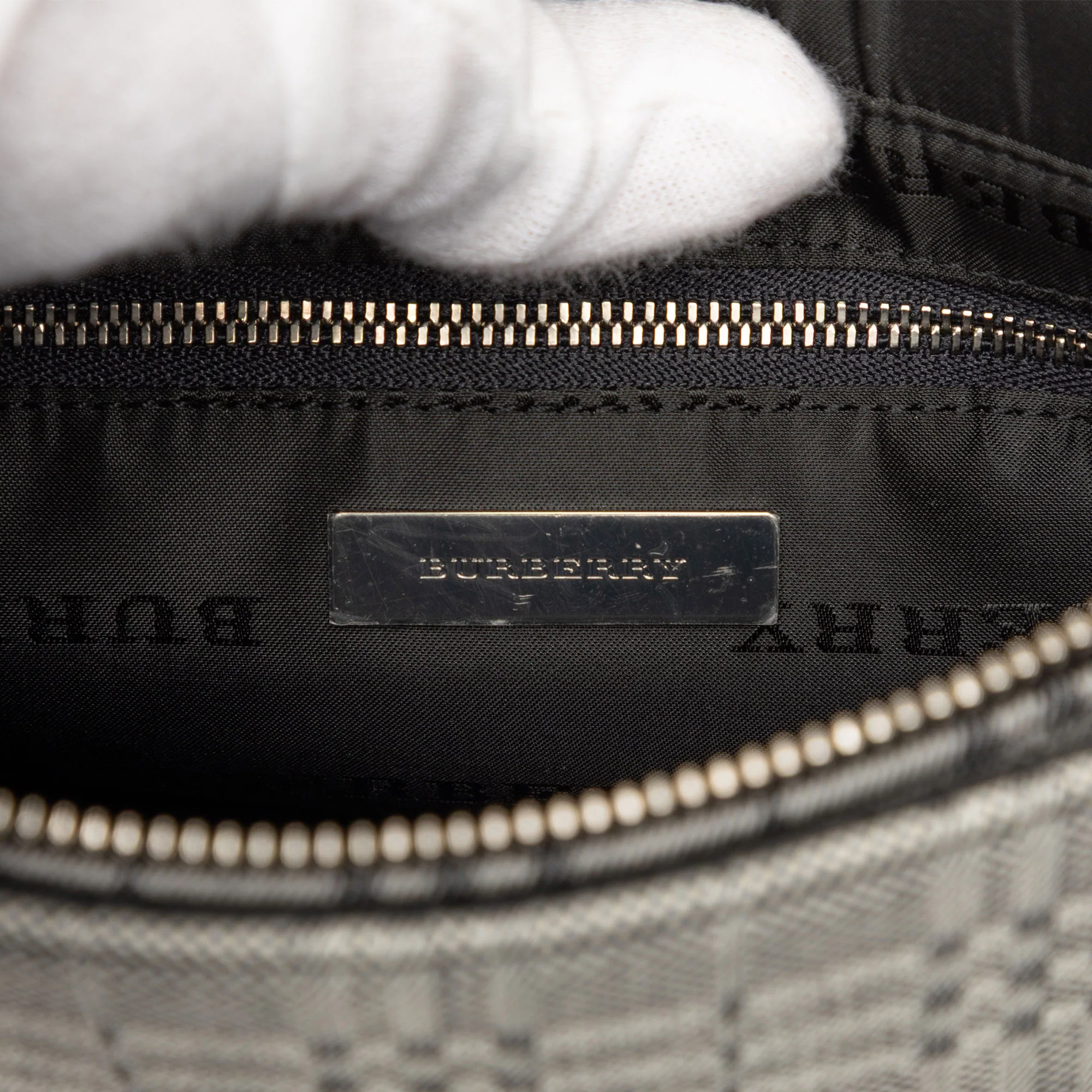 Tonal Check Canvas Shoulder Bag - Image 5