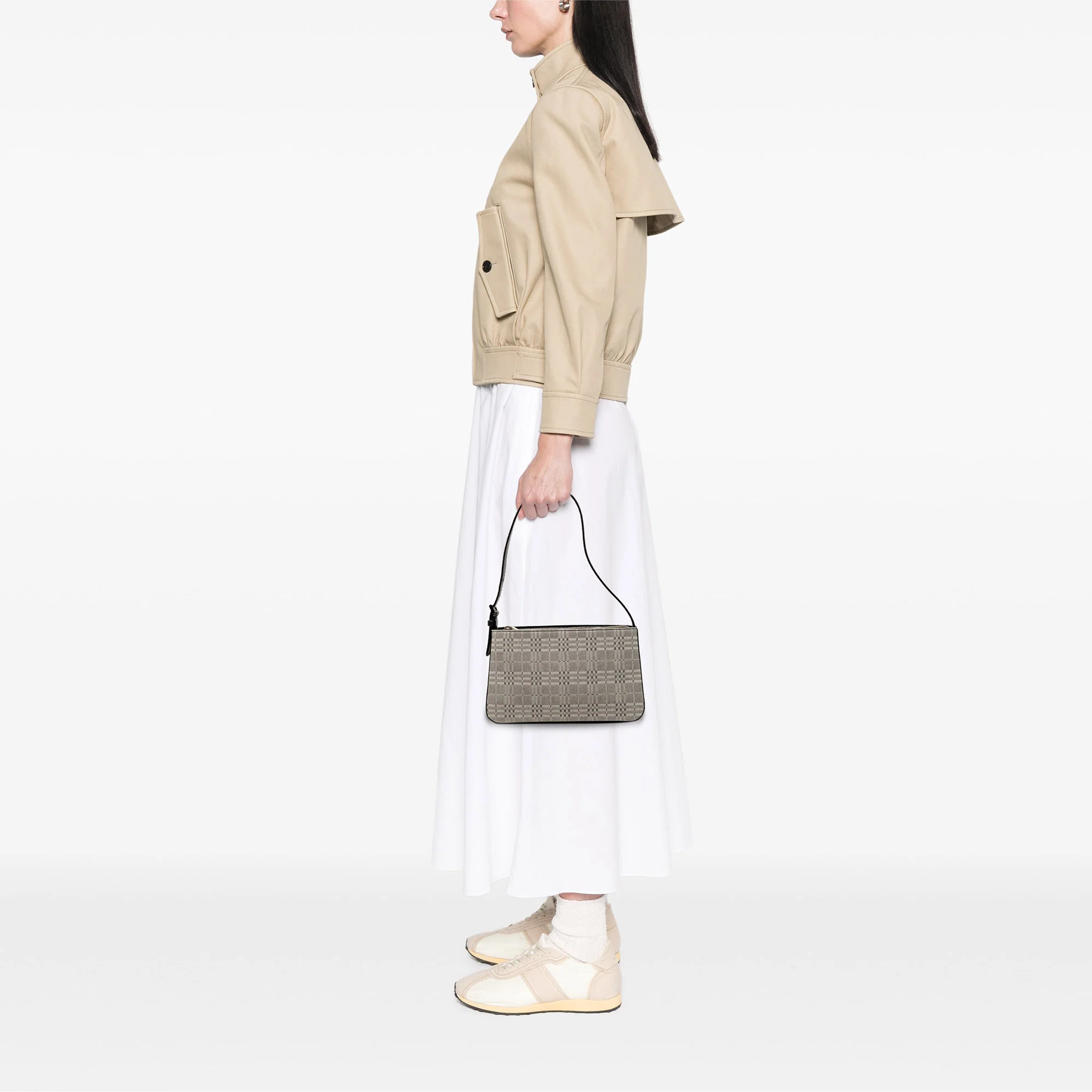 Tonal Check Canvas Shoulder Bag - Image 7