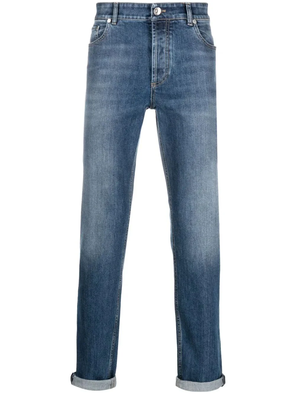 TRADITIONAL FIT FIVE-POCKET TROUSERS IN COMFORT COTTON DENIM