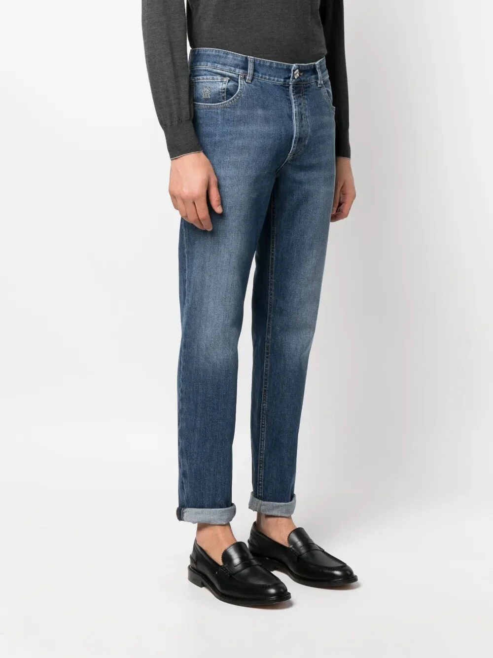 TRADITIONAL FIT FIVE-POCKET TROUSERS IN COMFORT COTTON DENIM - Image 2