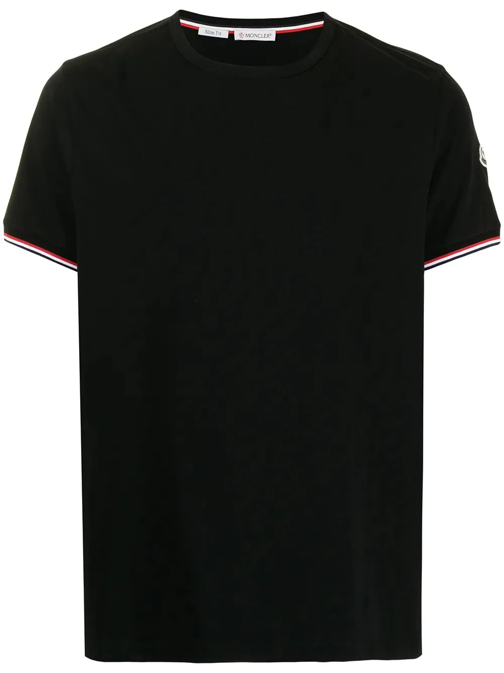 TRICOLOUR-TRIMMED COTTON T-SHIRT