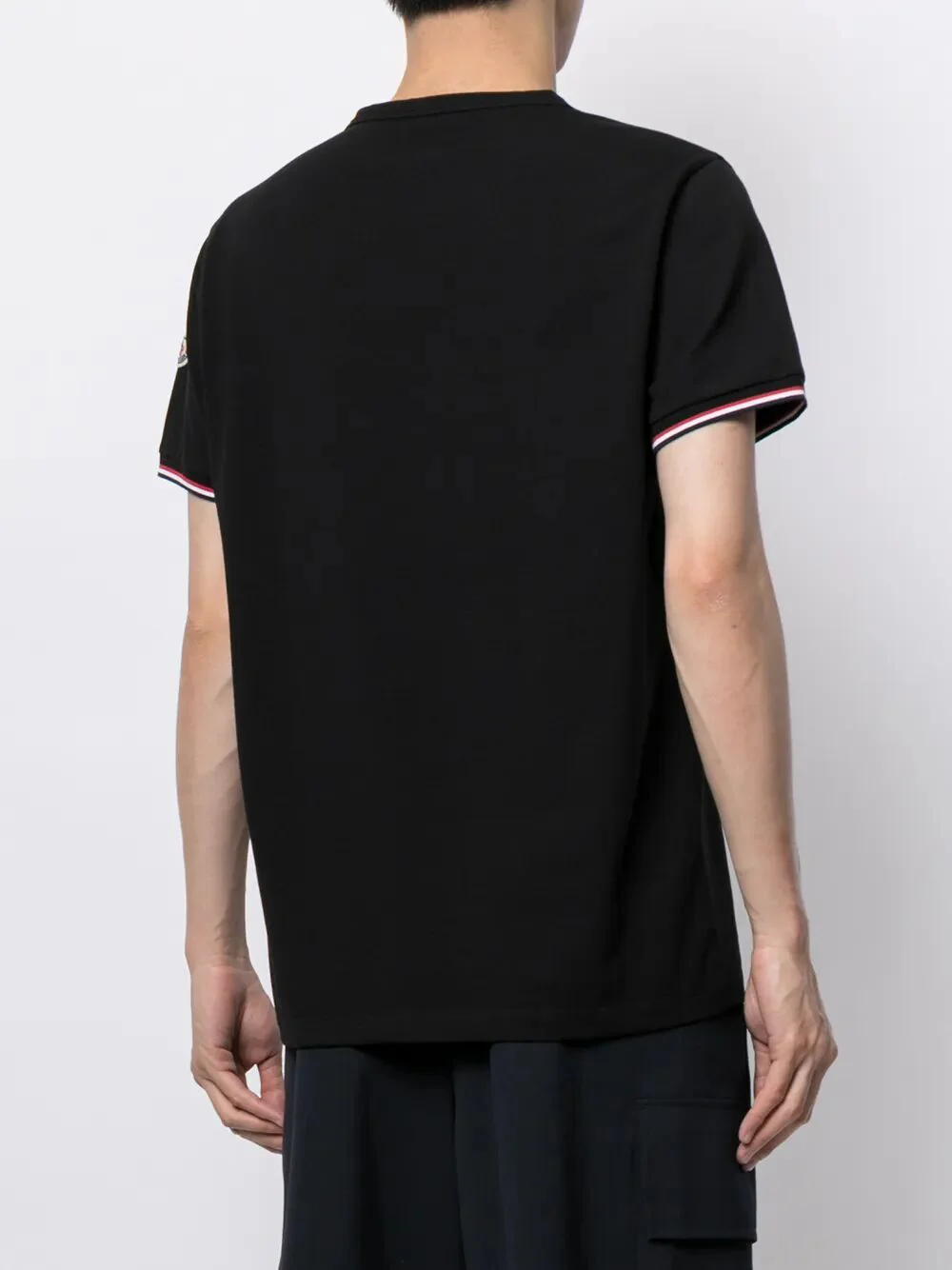 TRICOLOUR-TRIMMED COTTON T-SHIRT - Image 4