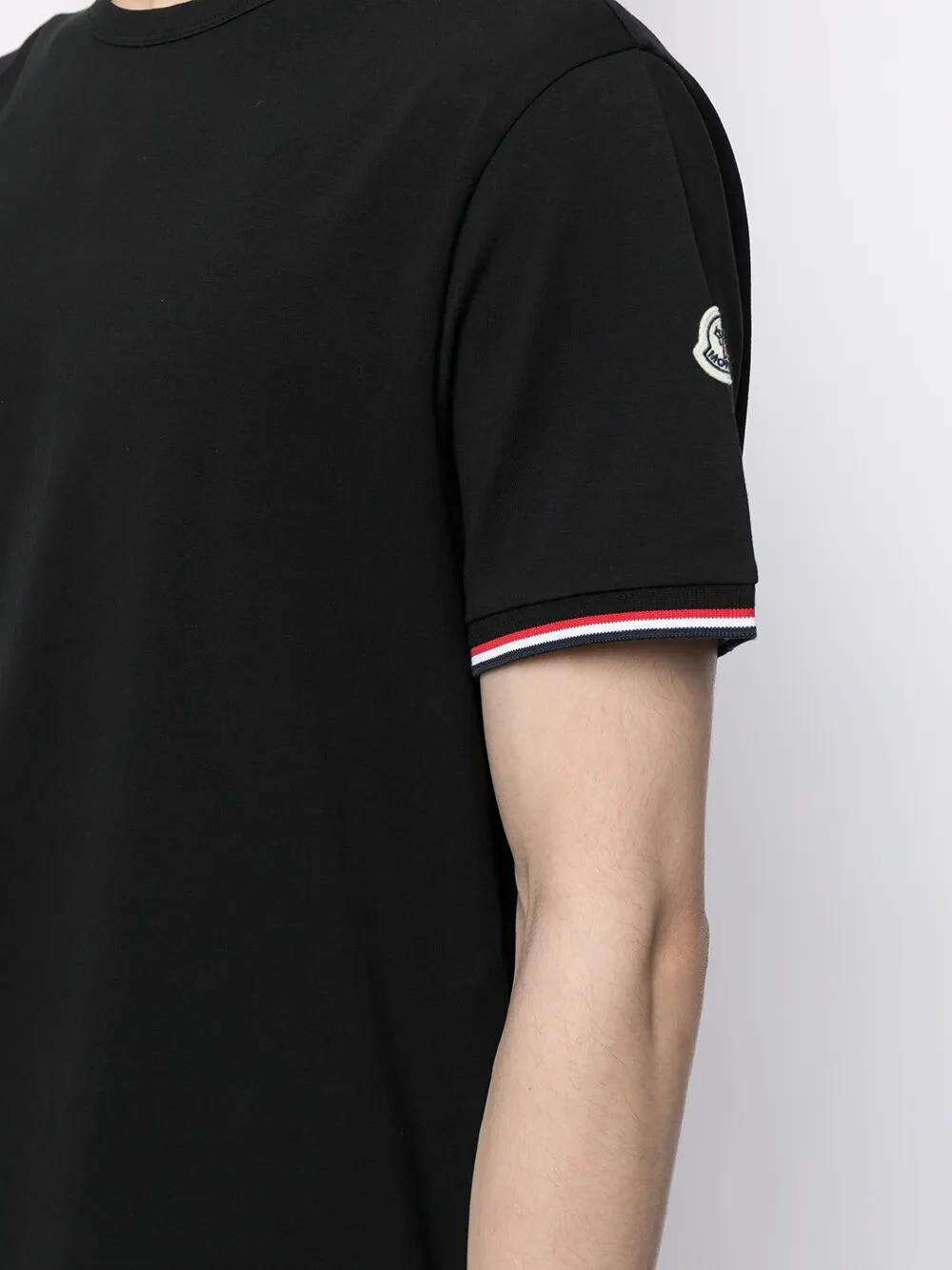 TRICOLOUR-TRIMMED COTTON T-SHIRT - Image 5