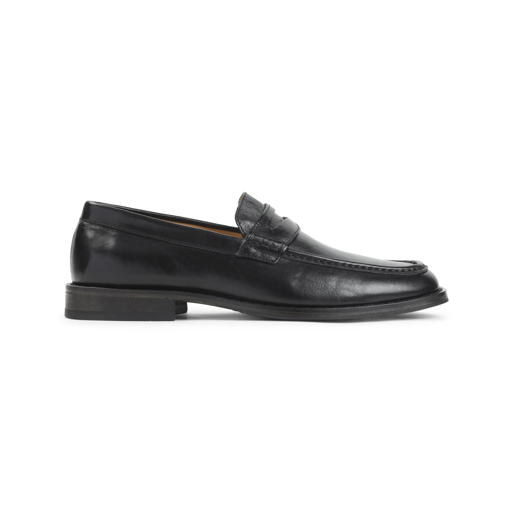 TRUE BLACK CALF LEATHER LIGHT LOAFERS