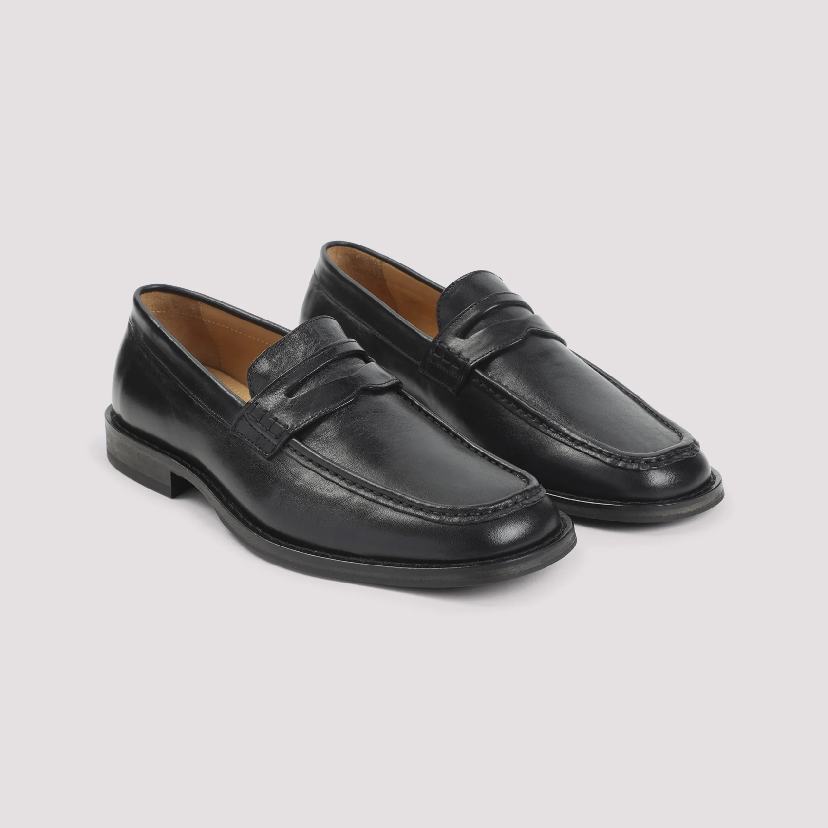 TRUE BLACK CALF LEATHER LIGHT LOAFERS - Image 4