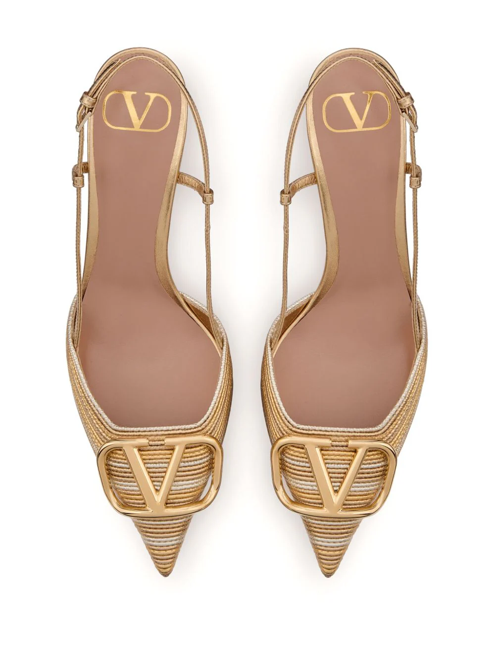 VLOGO SIGNATURE LEATHER SLINGBACK PUMPS - Image 5