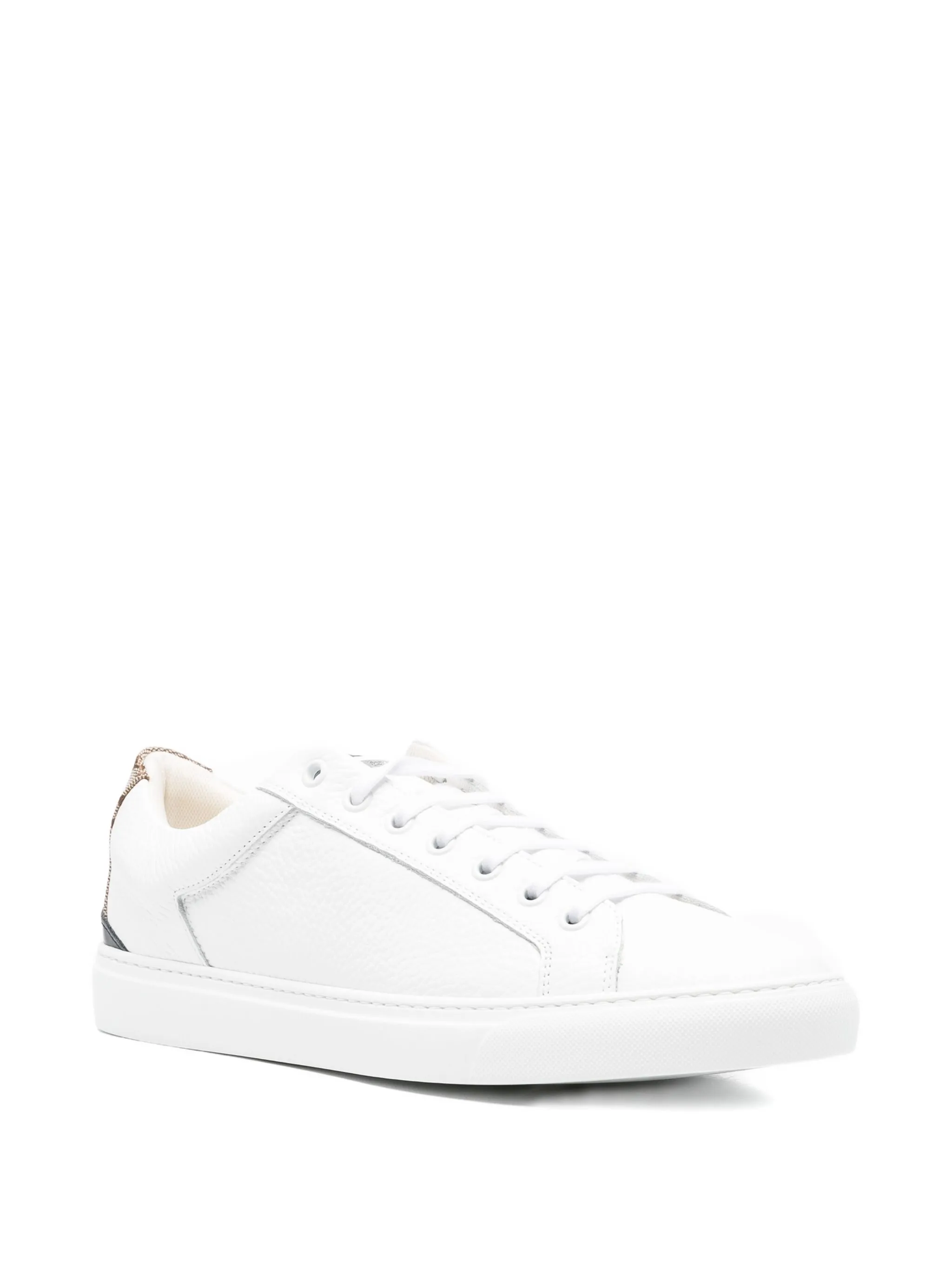 WHITE BEIGE COW LEATHER SNEAKERS - Image 2
