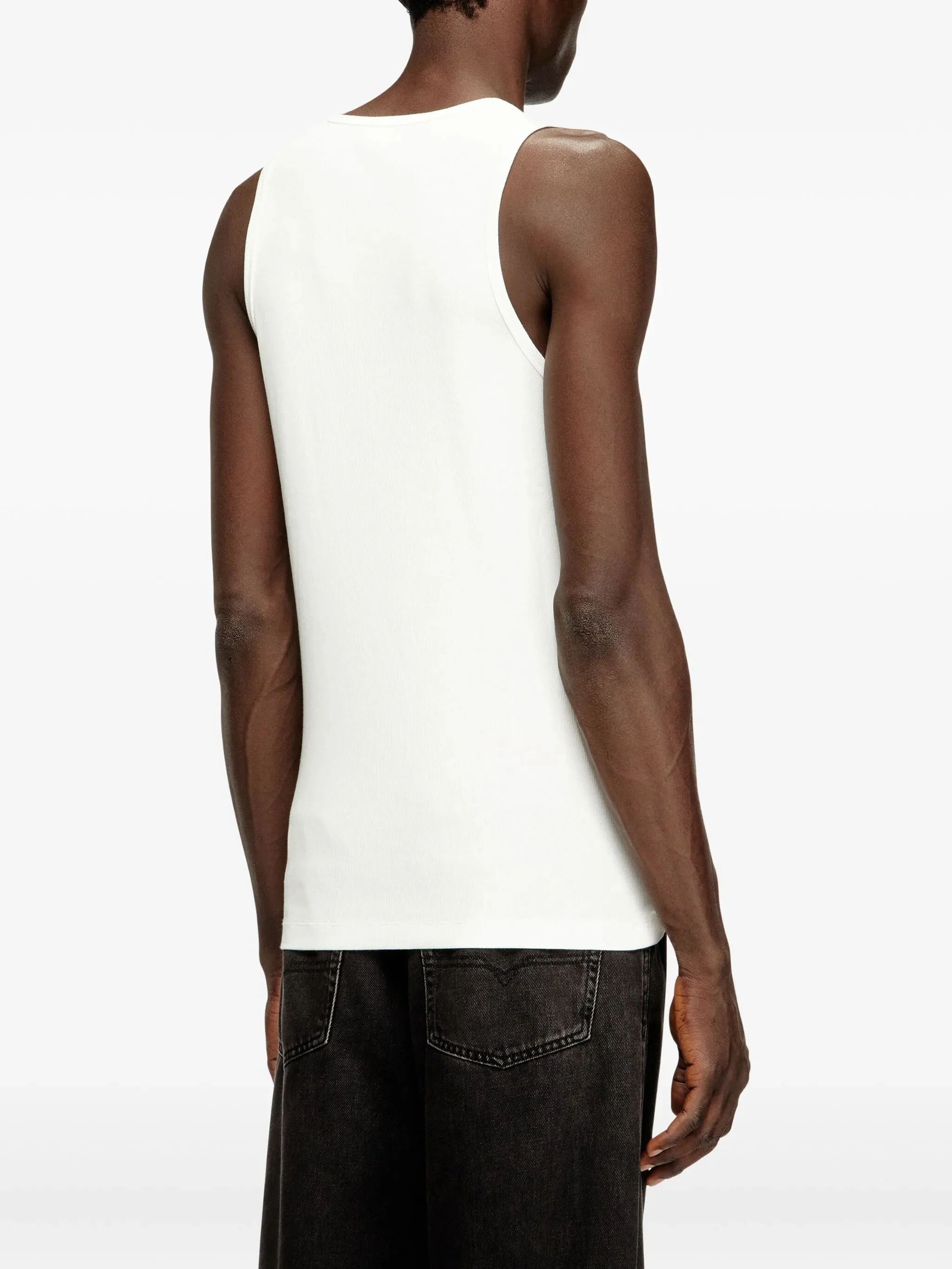 WHITE COTTON ELASTANE TANK TOPS - Image 4