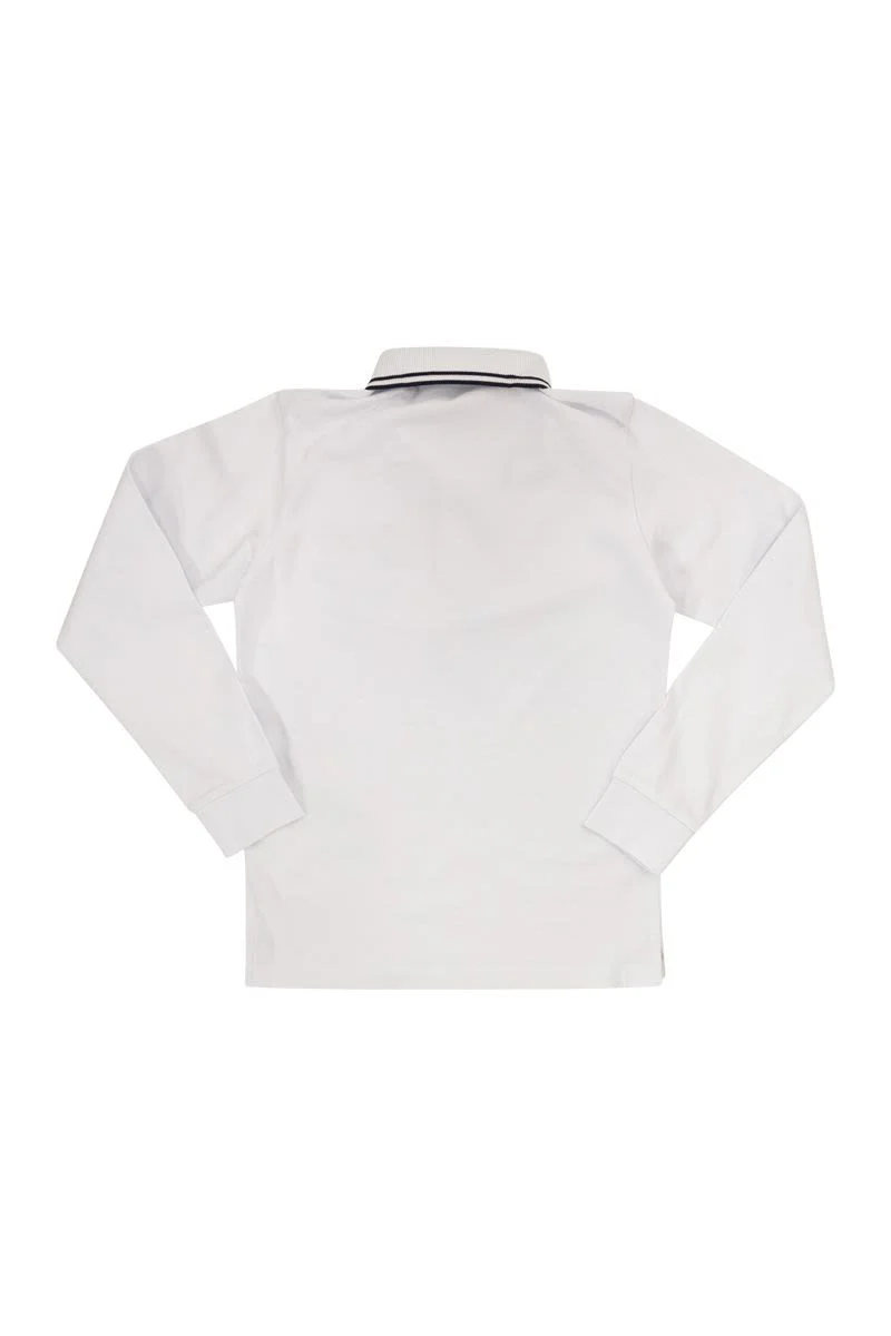 WHITE COTTON POLO SHIRT - Image 2