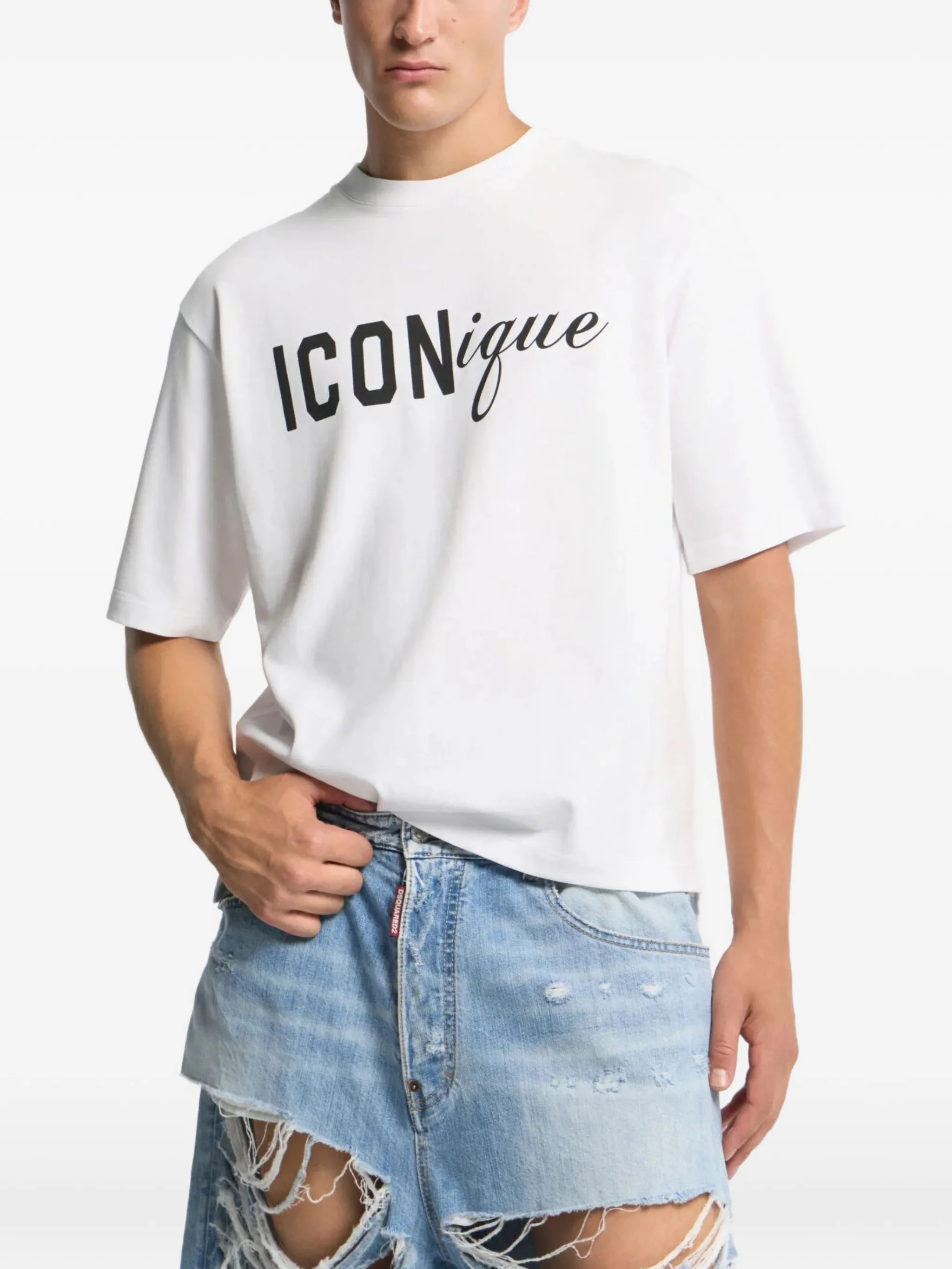 WHITE COTTON T-SHIRT - Image 4