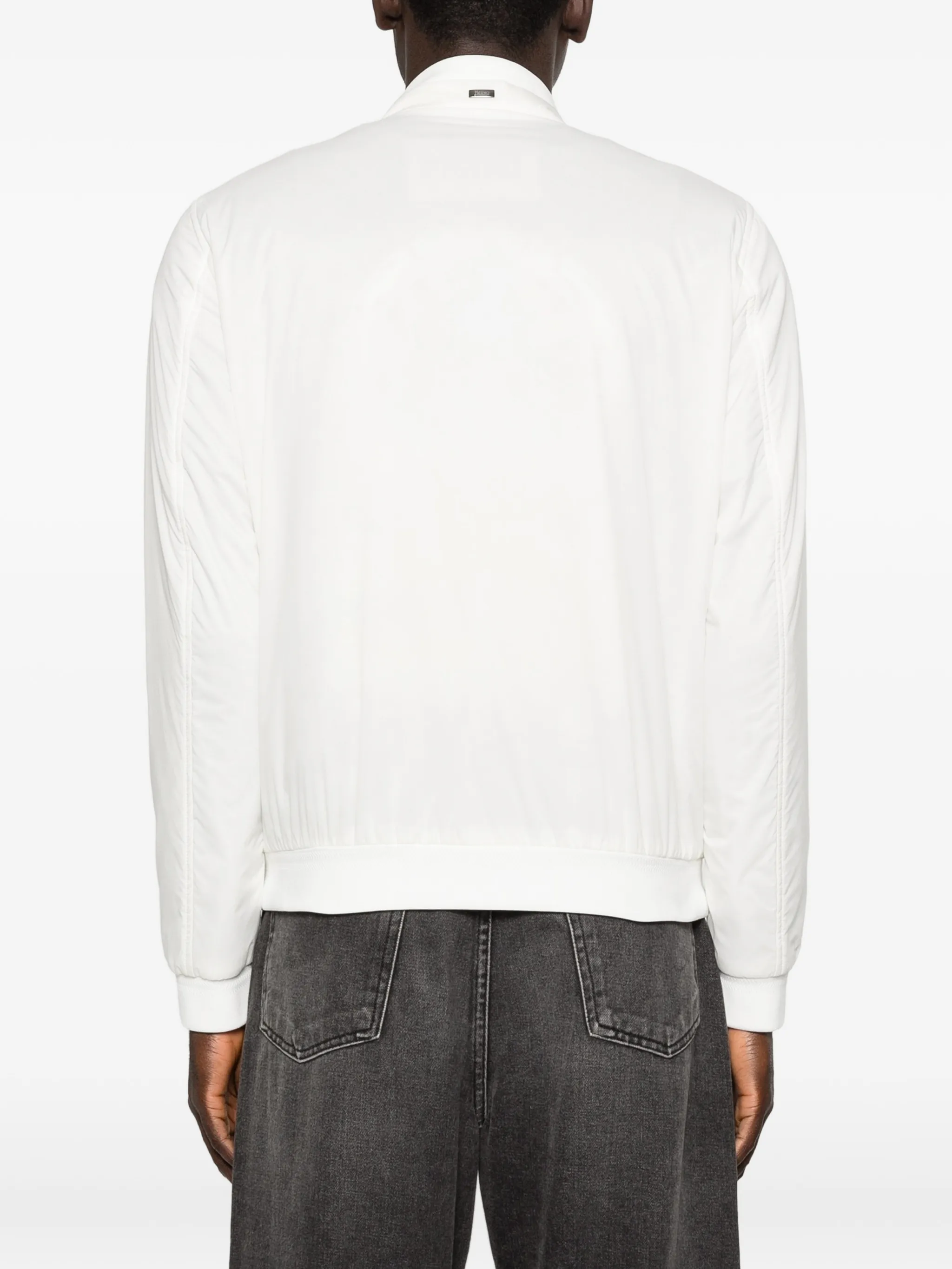 WHITE POLYAMIDE BOMBER LISCIO ECOAGE - Image 2